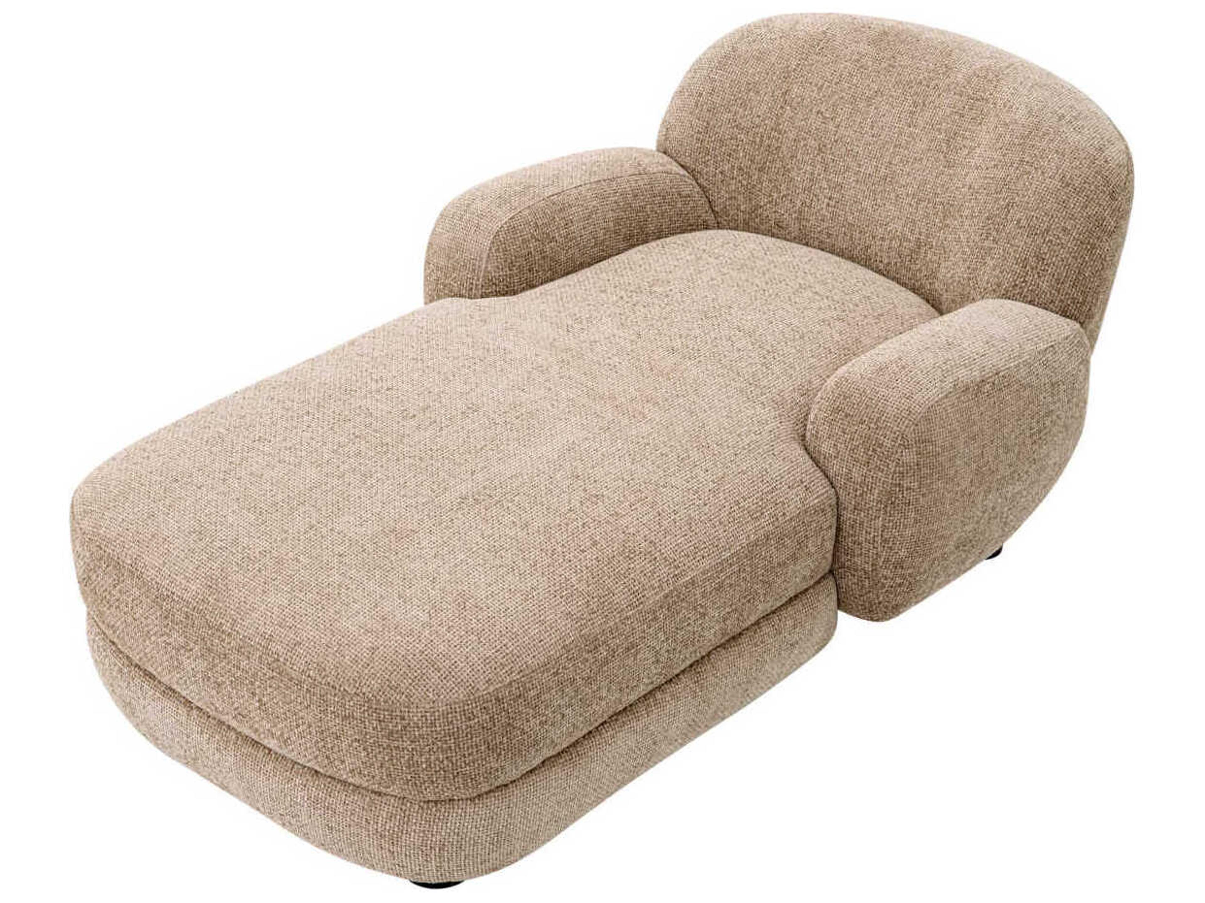 Eichholtz Chaise Lyssa Sand Black Feet Beige Upholstered