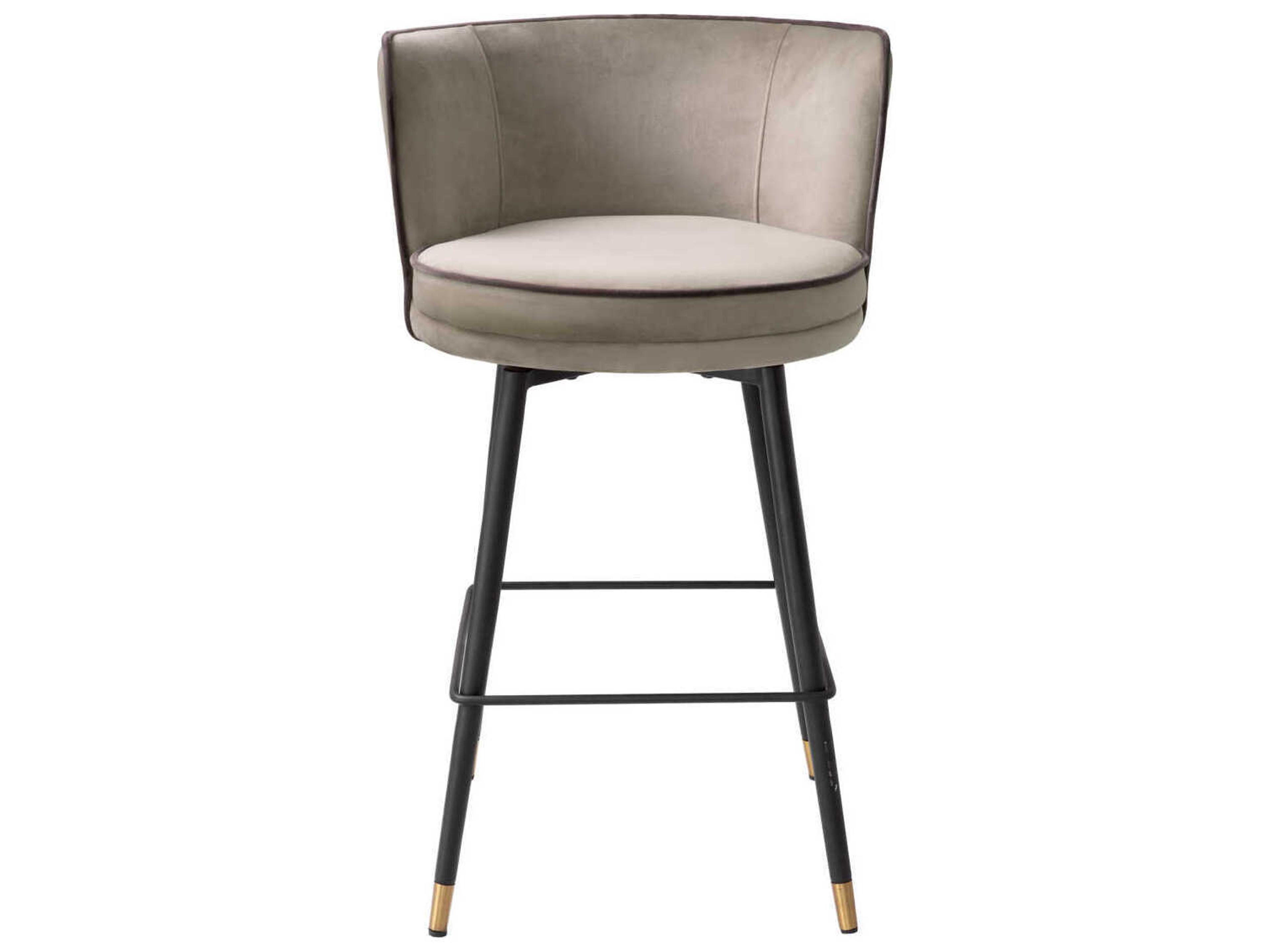 Eichholtz Grenada Velvet Upholstered Swivel Counter Stool