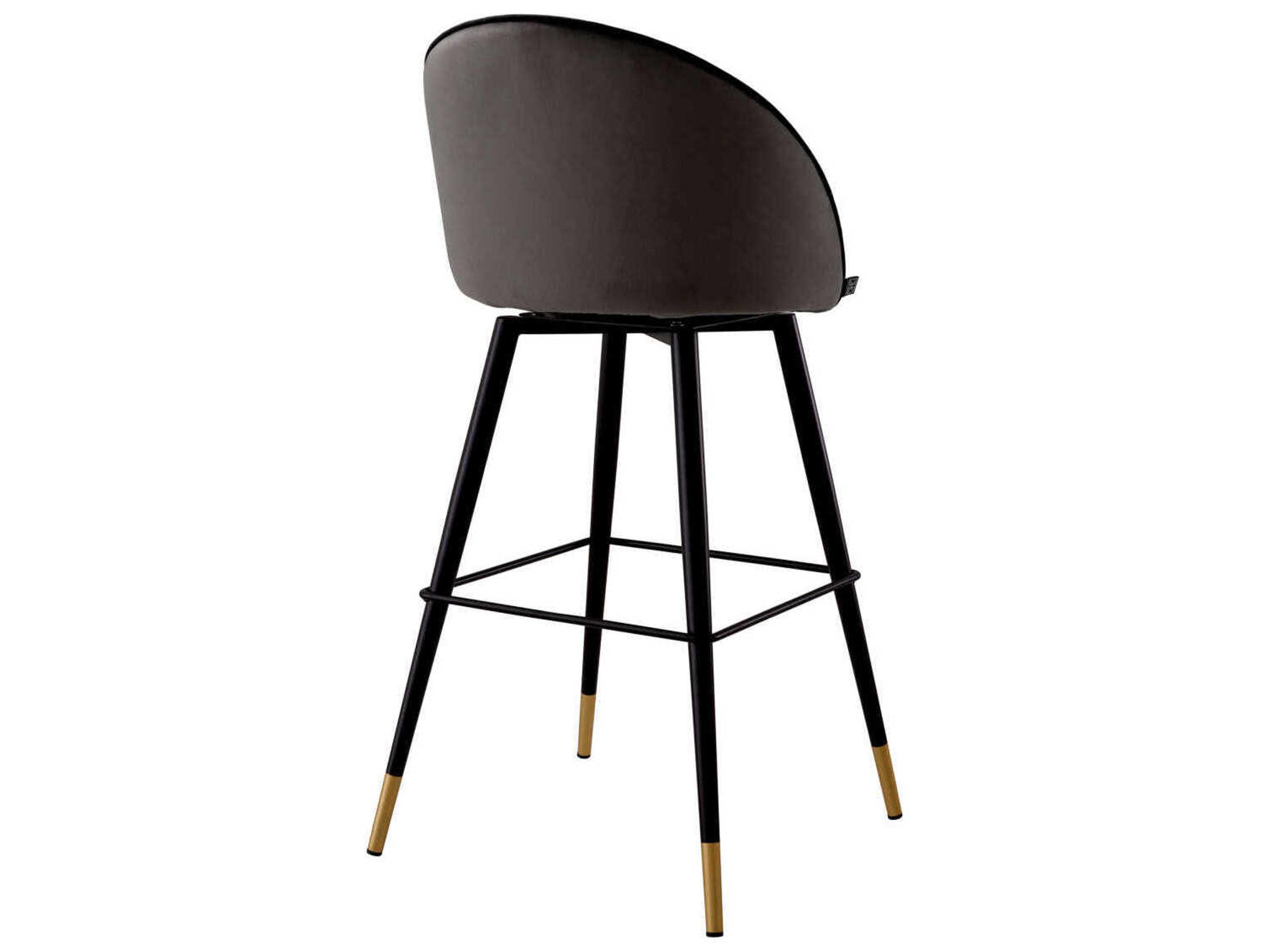 Eichholtz Cooper Velvet Upholstered Swivel Bar Stool Set of 2