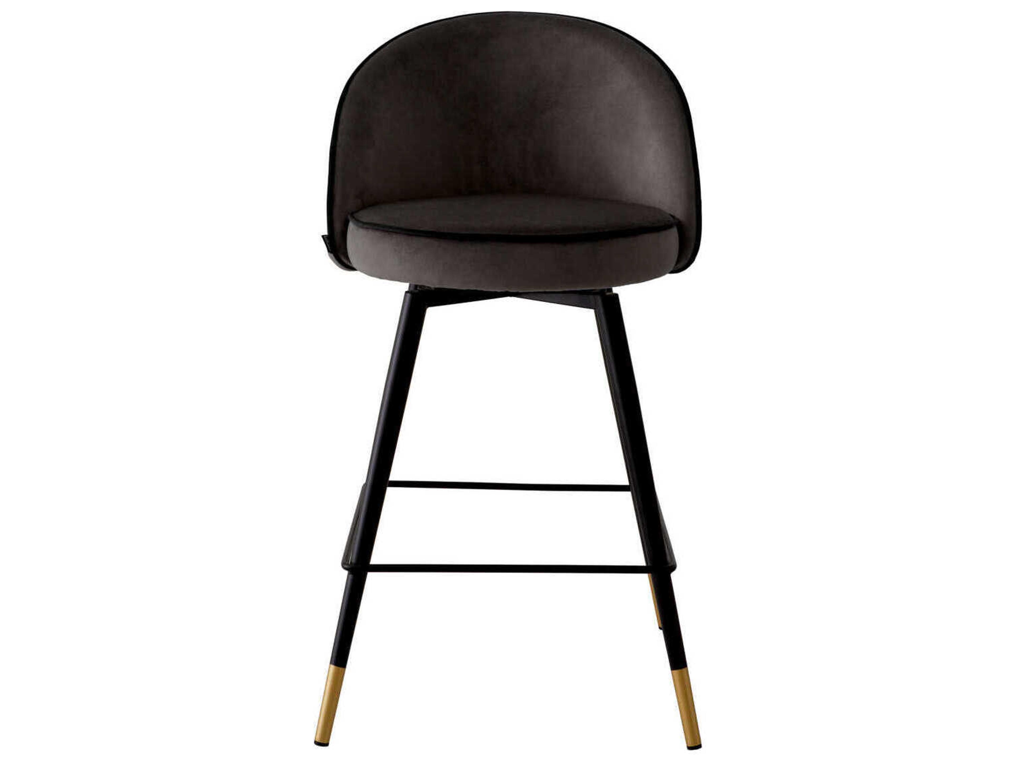 Eichholtz Cooper Velvet Upholstered Swivel Counter Stool Set of 2