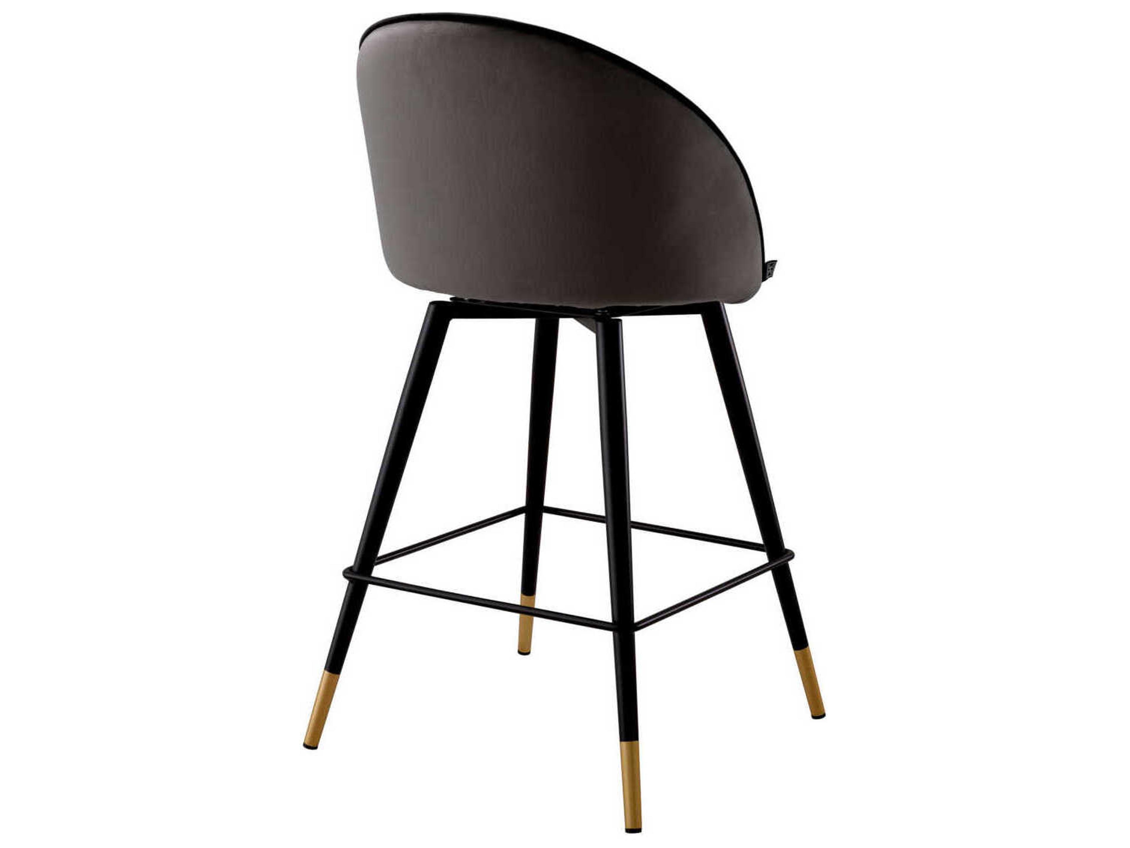 Eichholtz Cooper Velvet Upholstered Swivel Counter Stool Set of 2