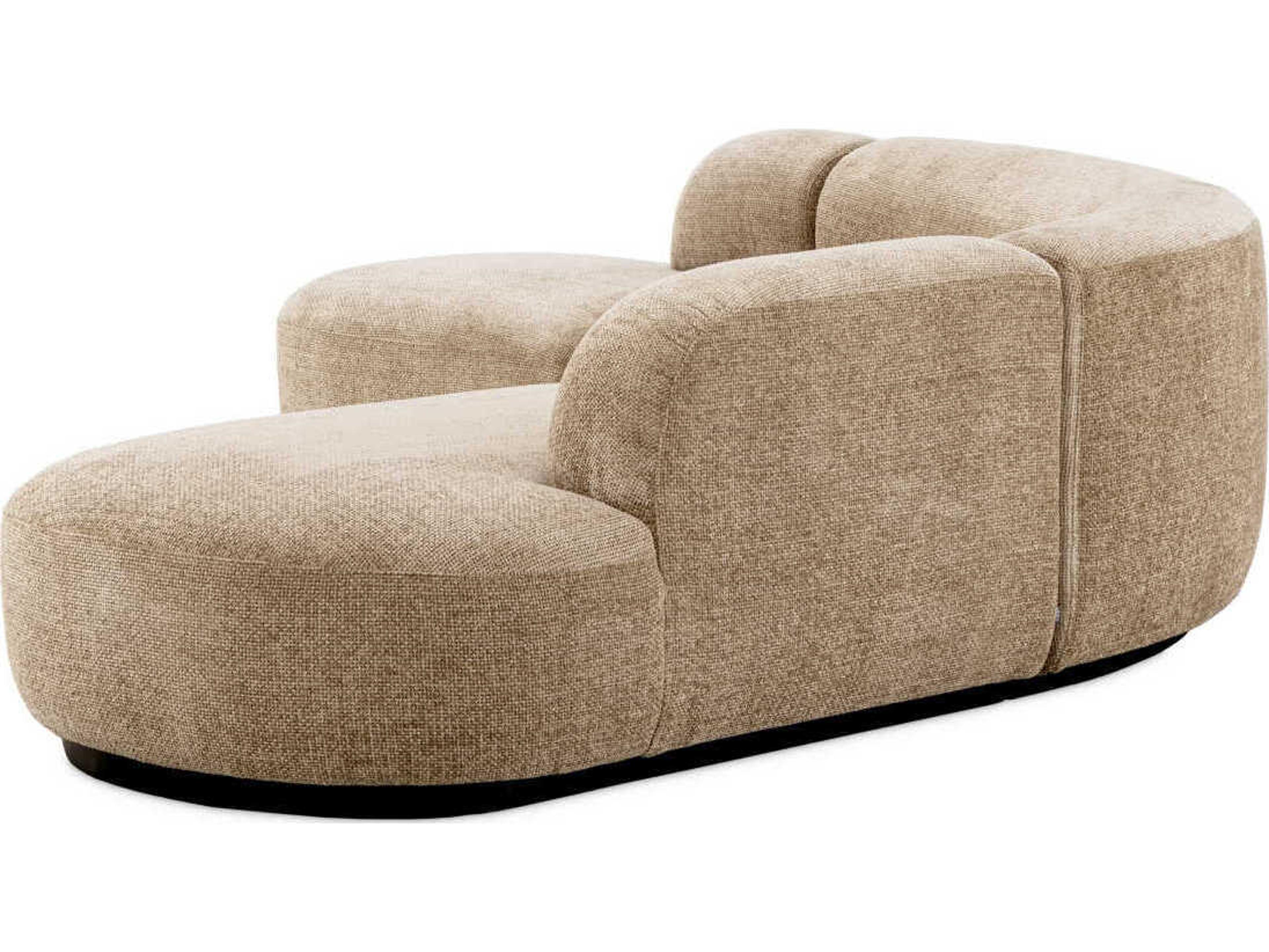 Eichholtz Bjorn Boucle Cream Black Base Beige Upholstered Modular