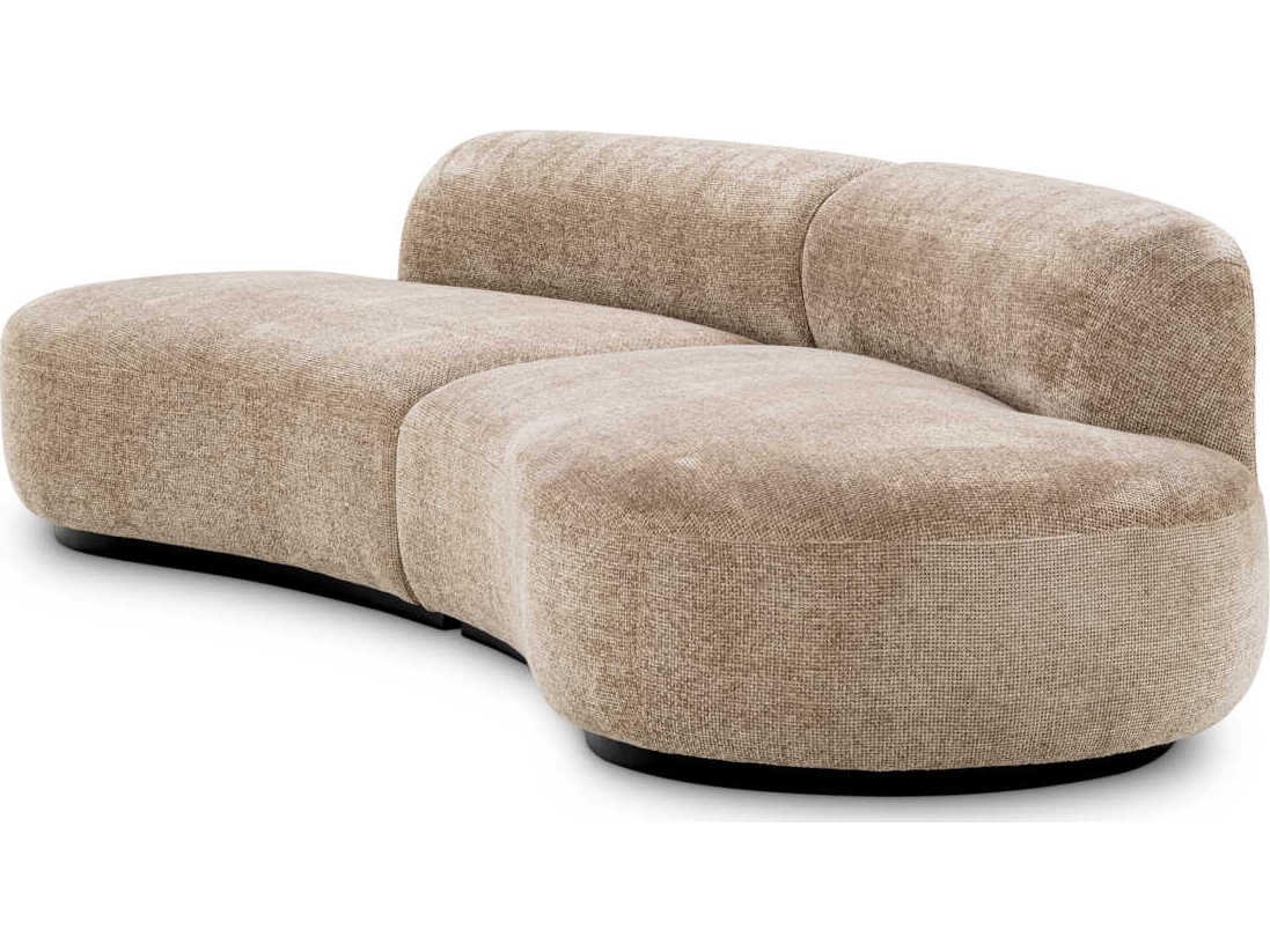 Eichholtz Bjorn Boucle Cream Black Base Beige Upholstered Sofa