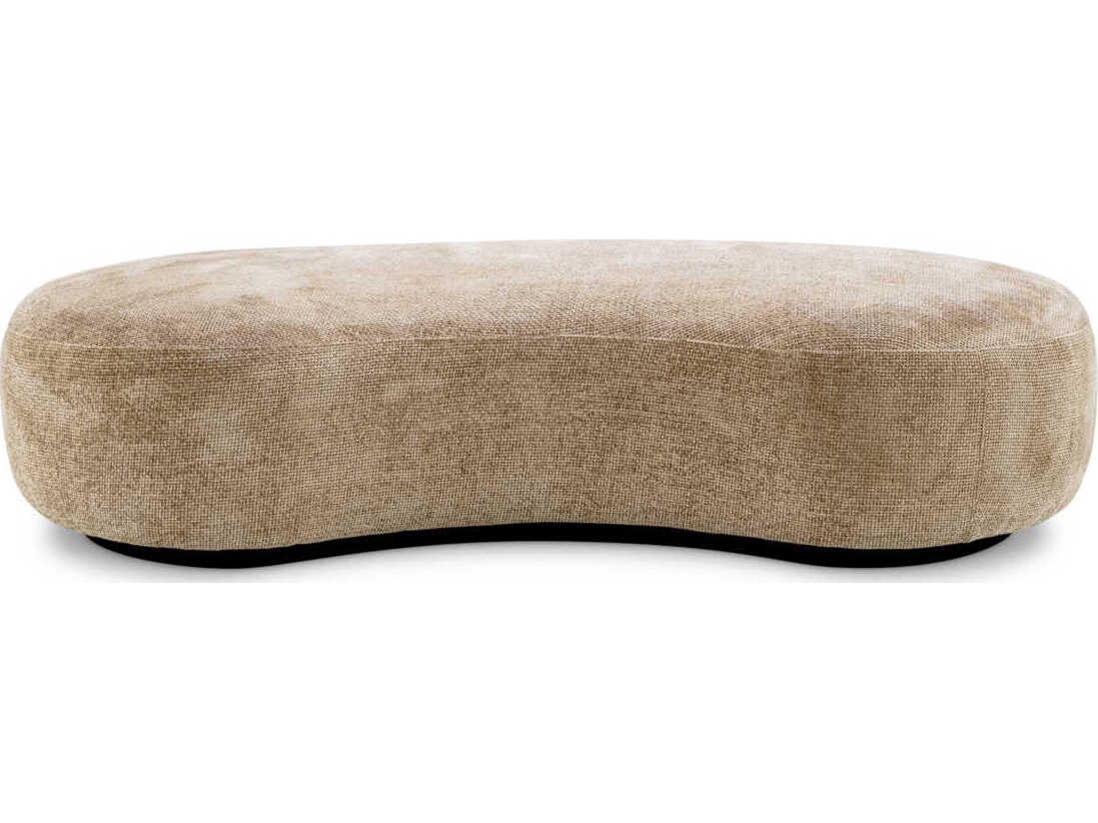 Eichholtz Bjorn Lyssa Sand Black Base Beige Upholstered Accent Bench