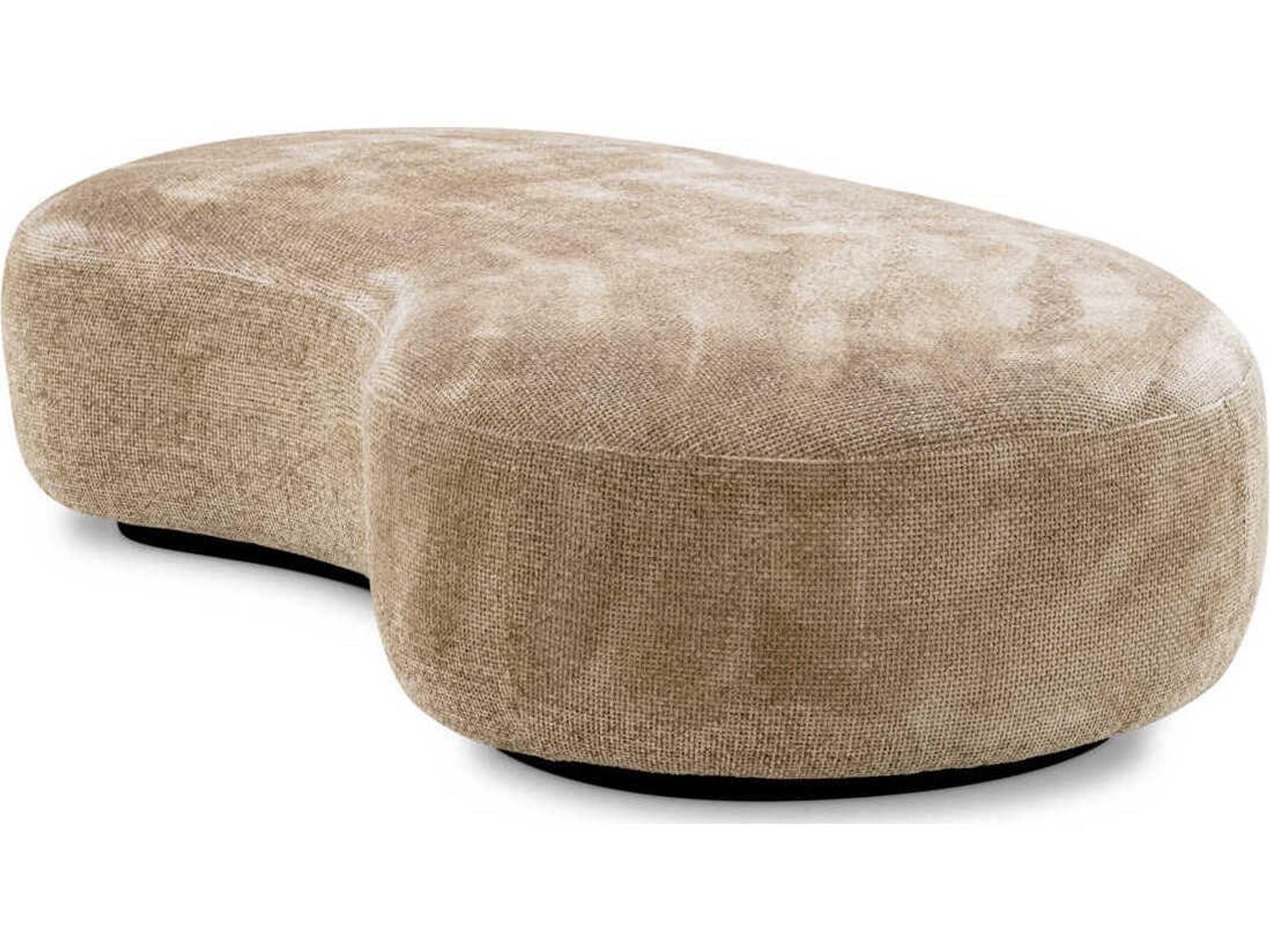 Eichholtz Bjorn Lyssa Sand Black Base Beige Upholstered Accent Bench