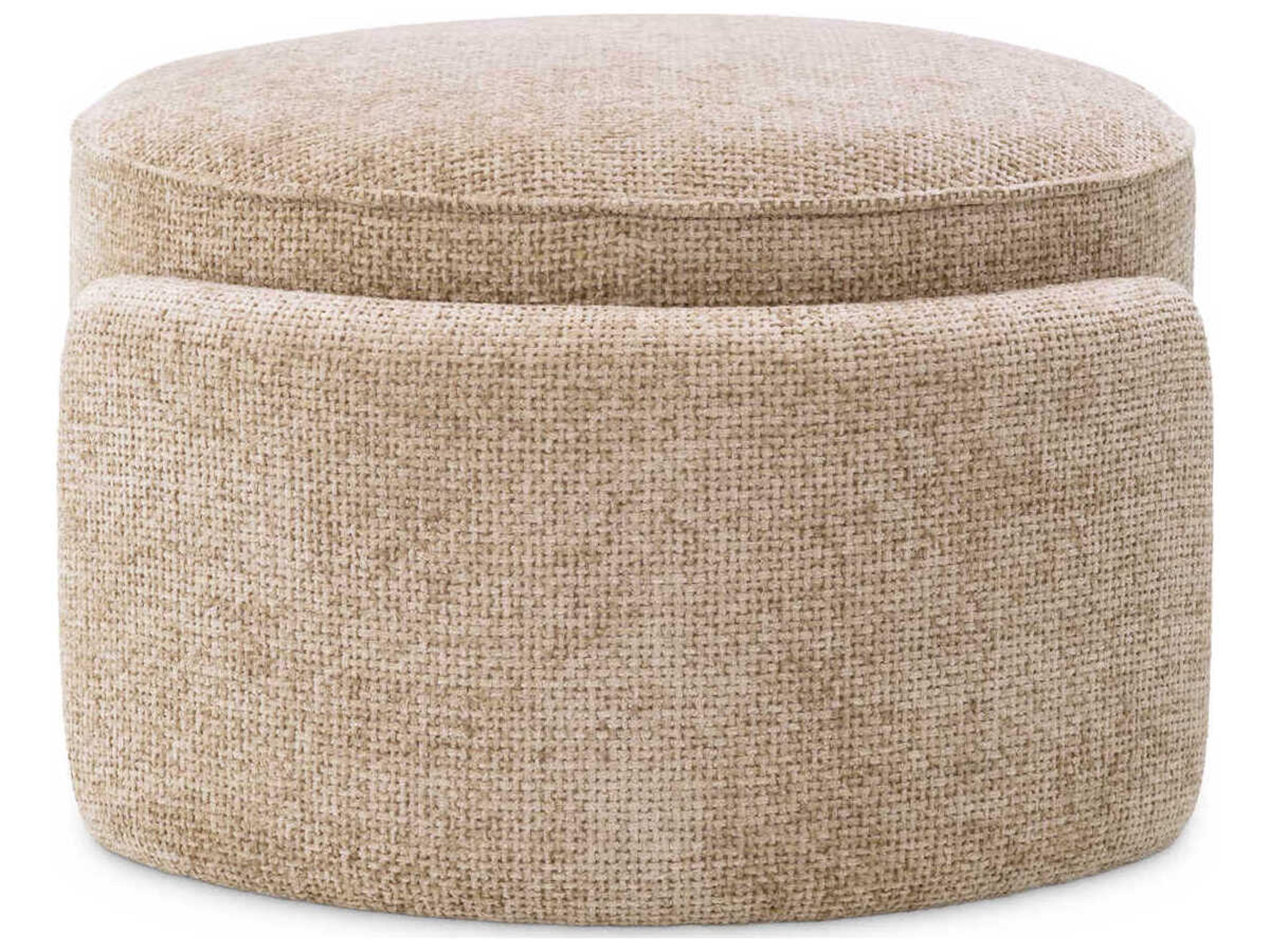 Eichholtz Ortega Lyssa Sand Beige Upholstered Accent Stool