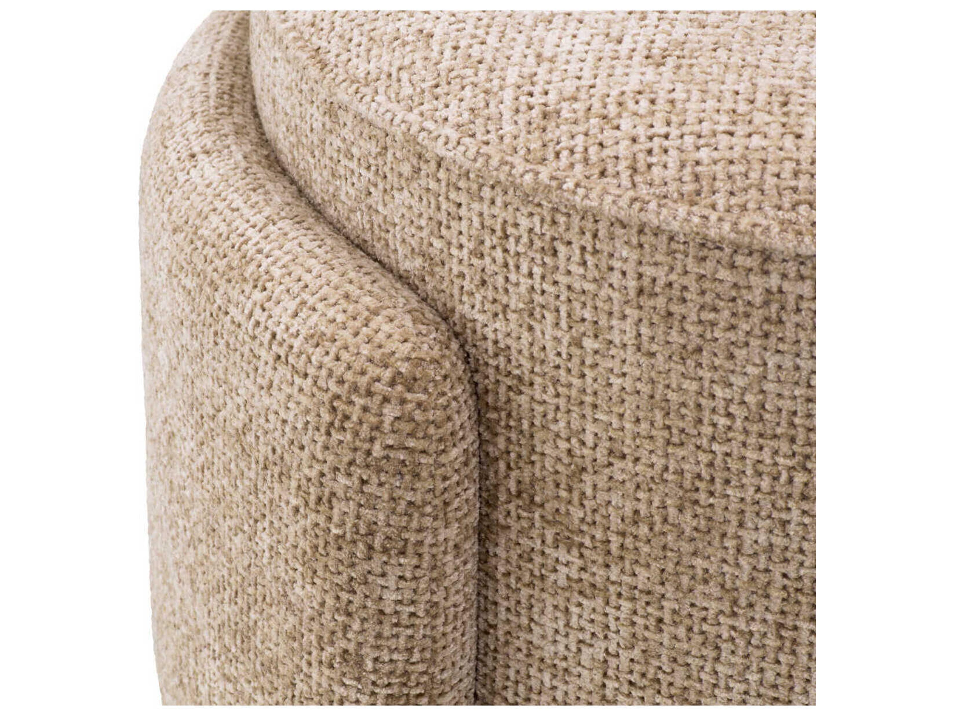 Eichholtz Ortega Lyssa Sand Beige Upholstered Accent Stool