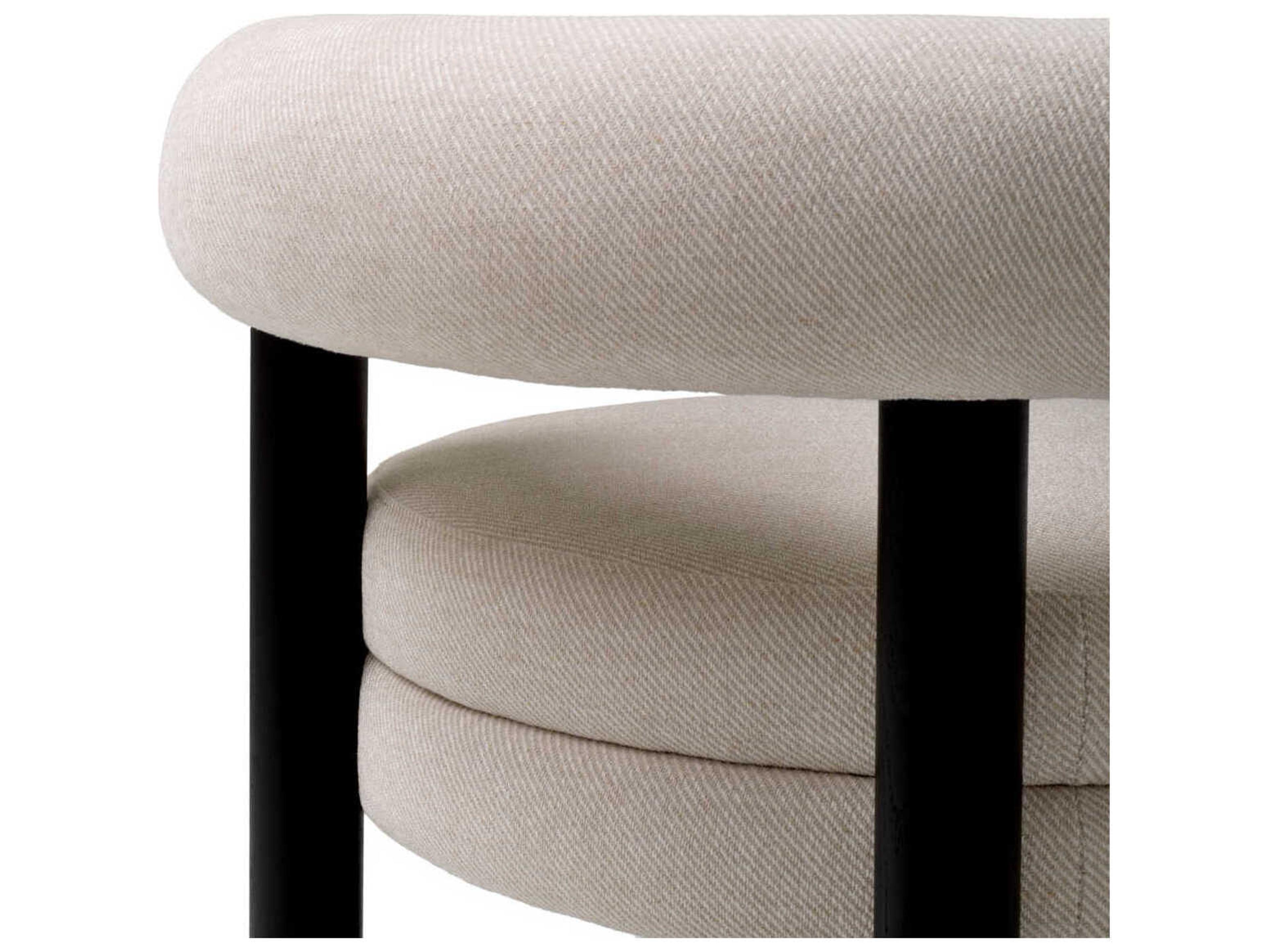 Eichholtz Zoey Beige Upholstered Arm Dining Chair