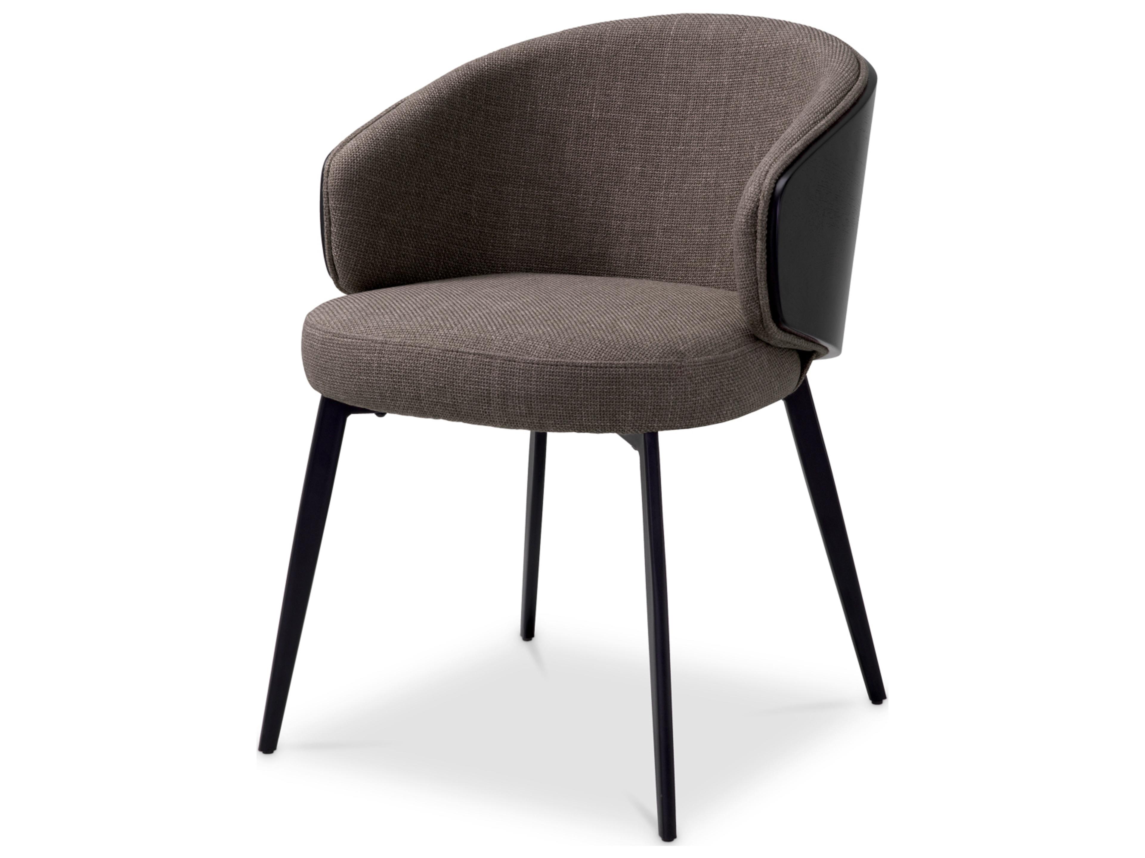 Gray Upholstered Arm Dining Chair