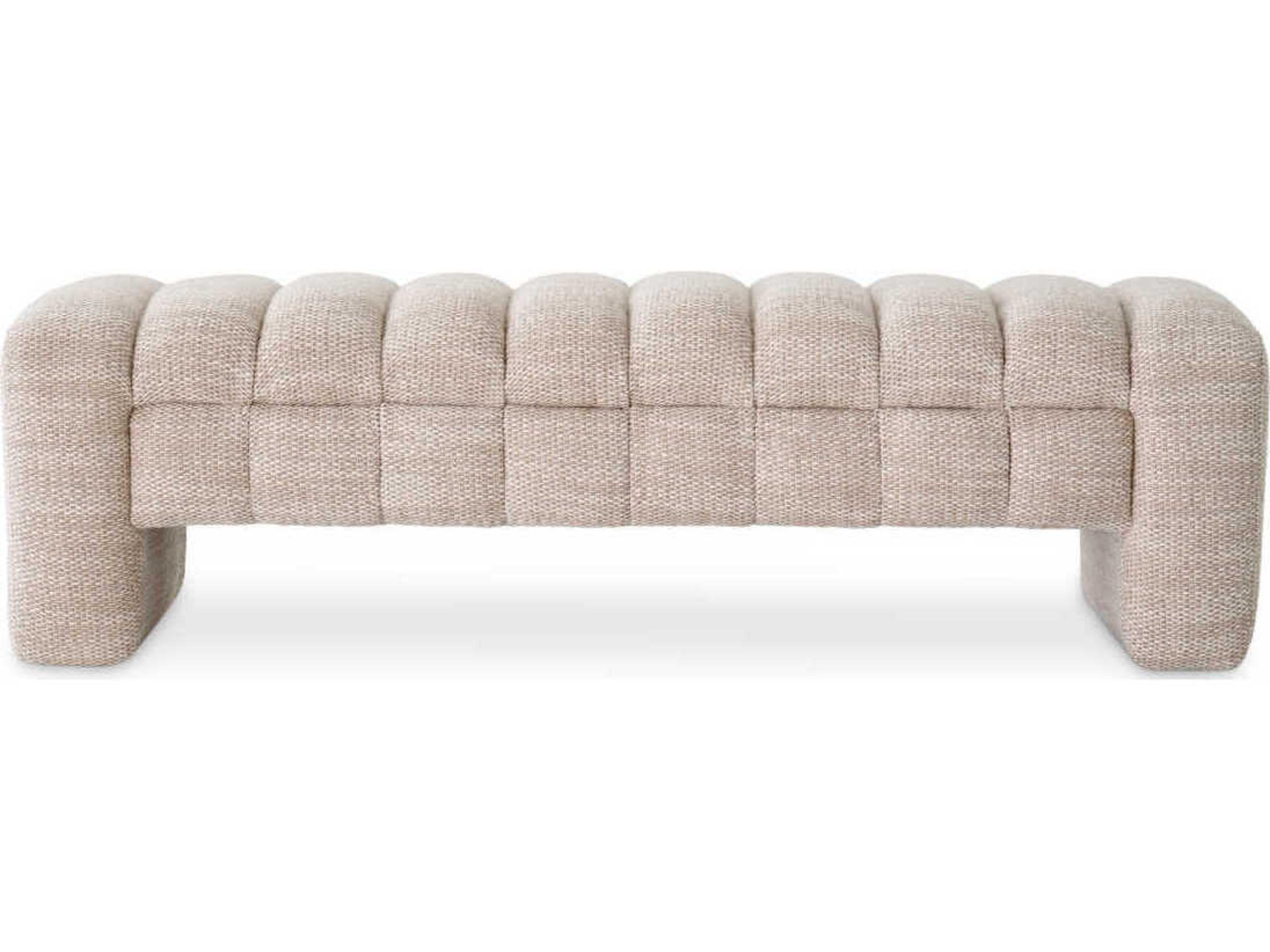 Eichholtz Taranto Skyward Sand Beige Upholstered Accent Bench