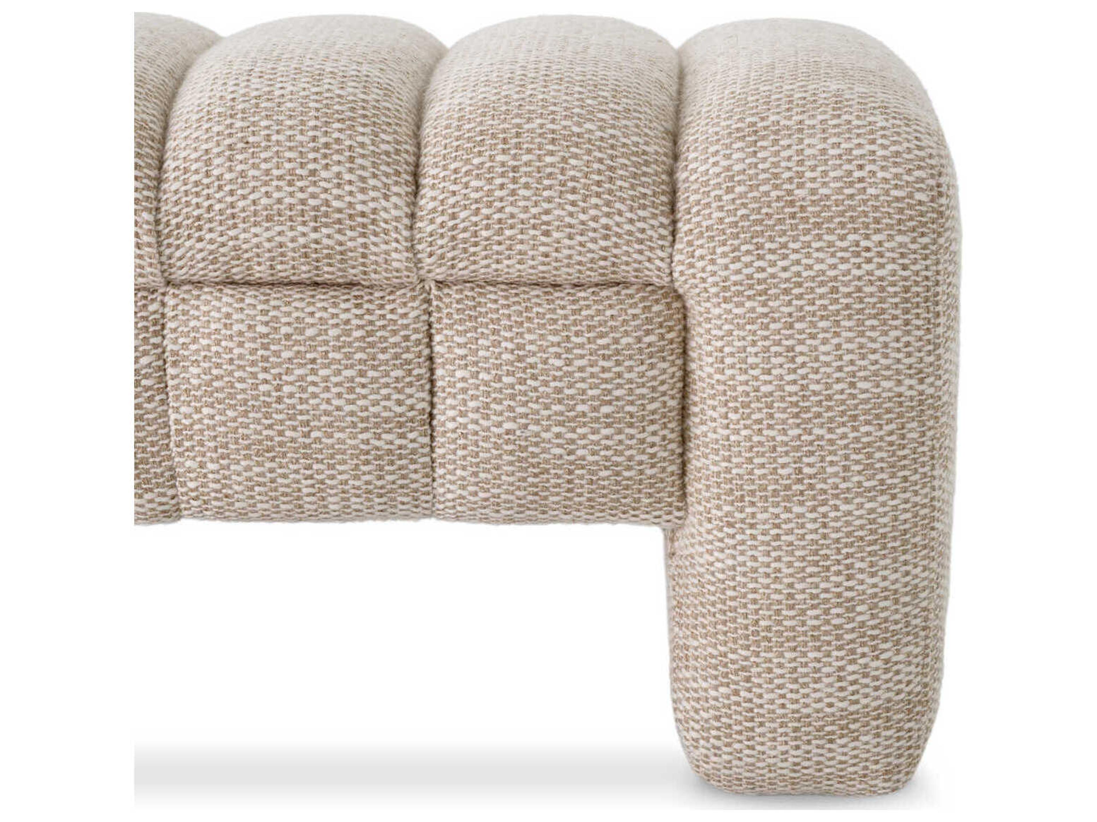 Eichholtz Taranto Skyward Sand Beige Upholstered Accent Bench