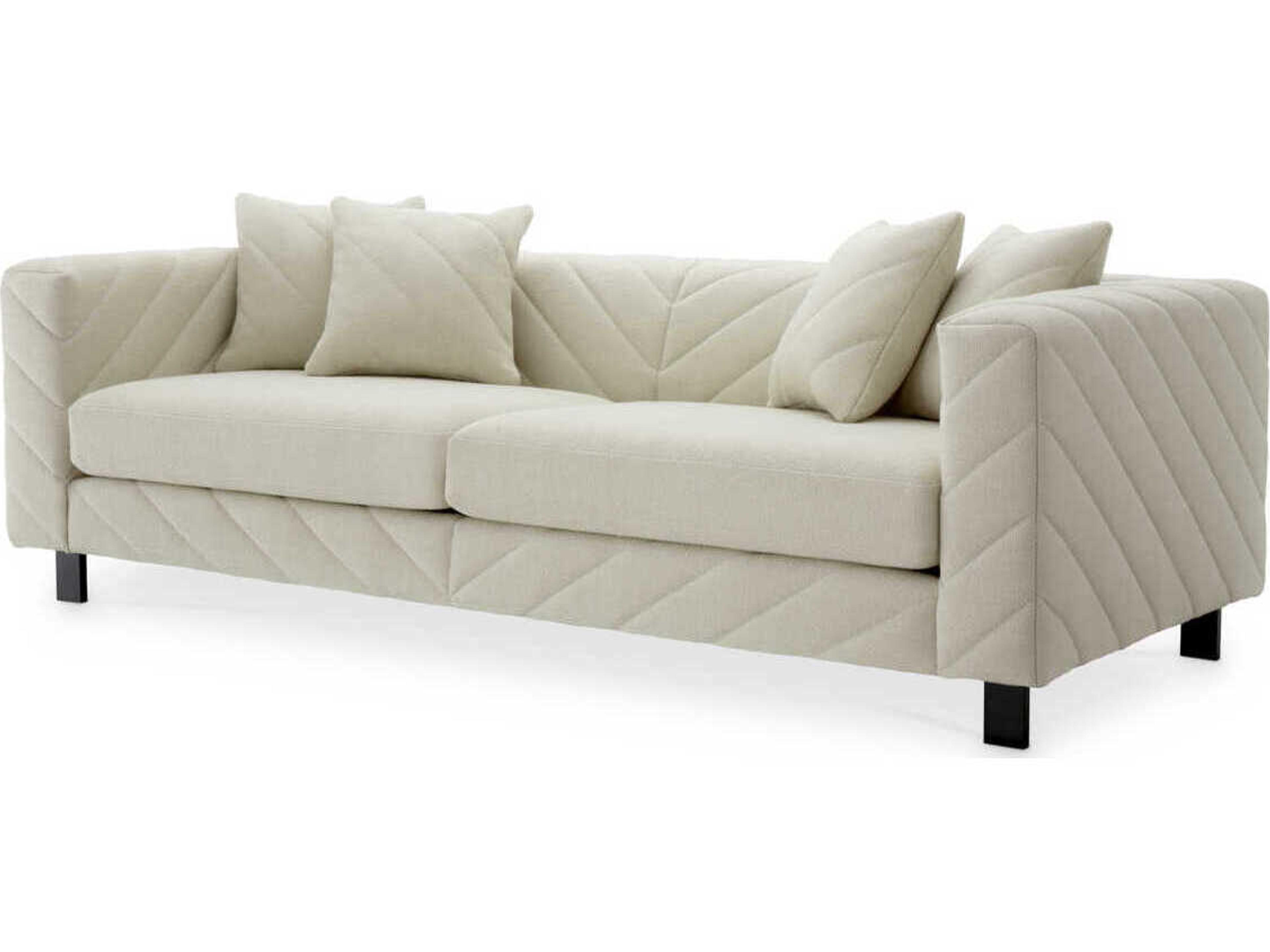 Avellino Reve Cream Black Feet Upholstered Sofa