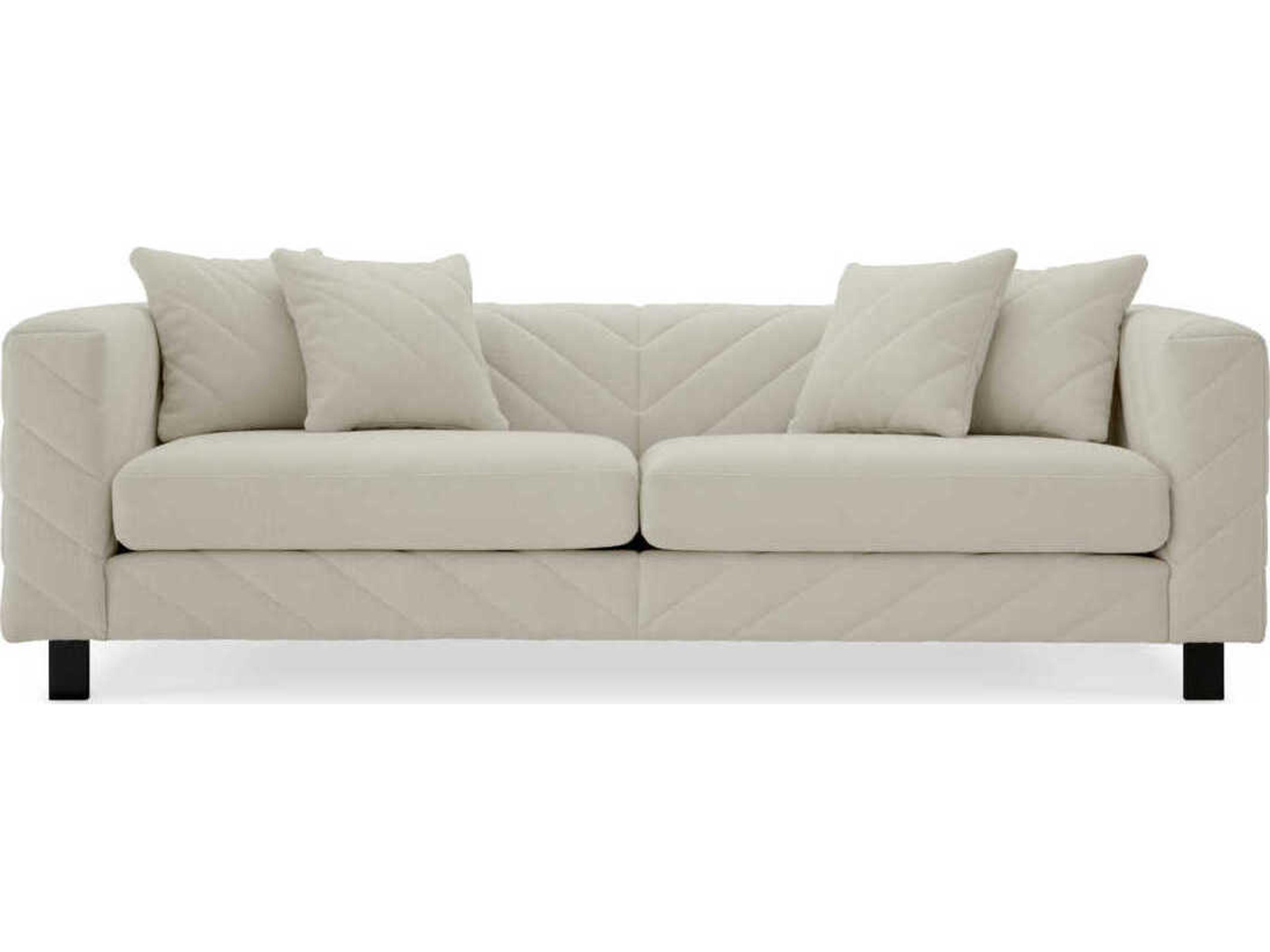 Eichholtz Avellino Reve Cream Black Feet Upholstered Sofa