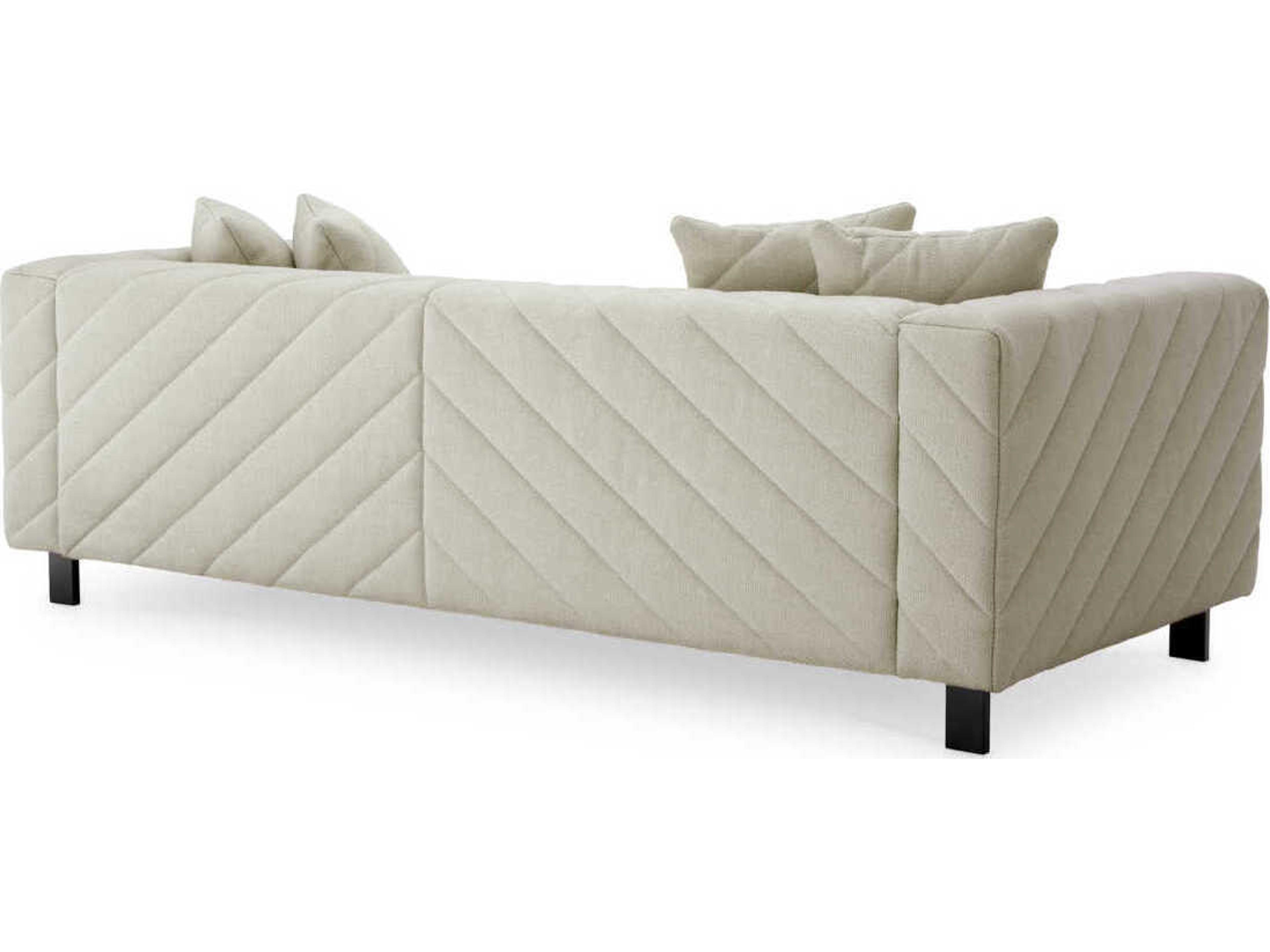 Eichholtz Avellino Reve Cream Black Feet Upholstered Sofa