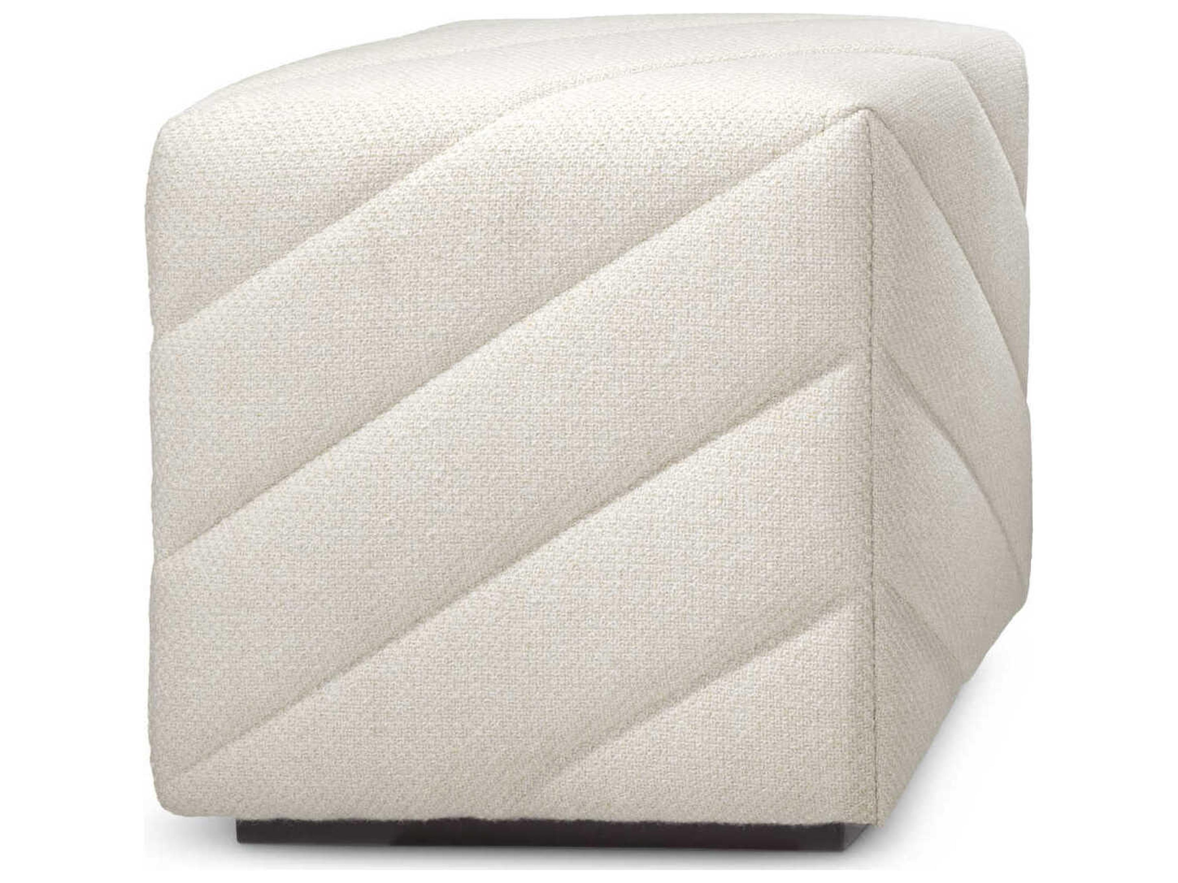 Eichholtz Avellino Reve Cream Black Base Upholstered Accent Stool