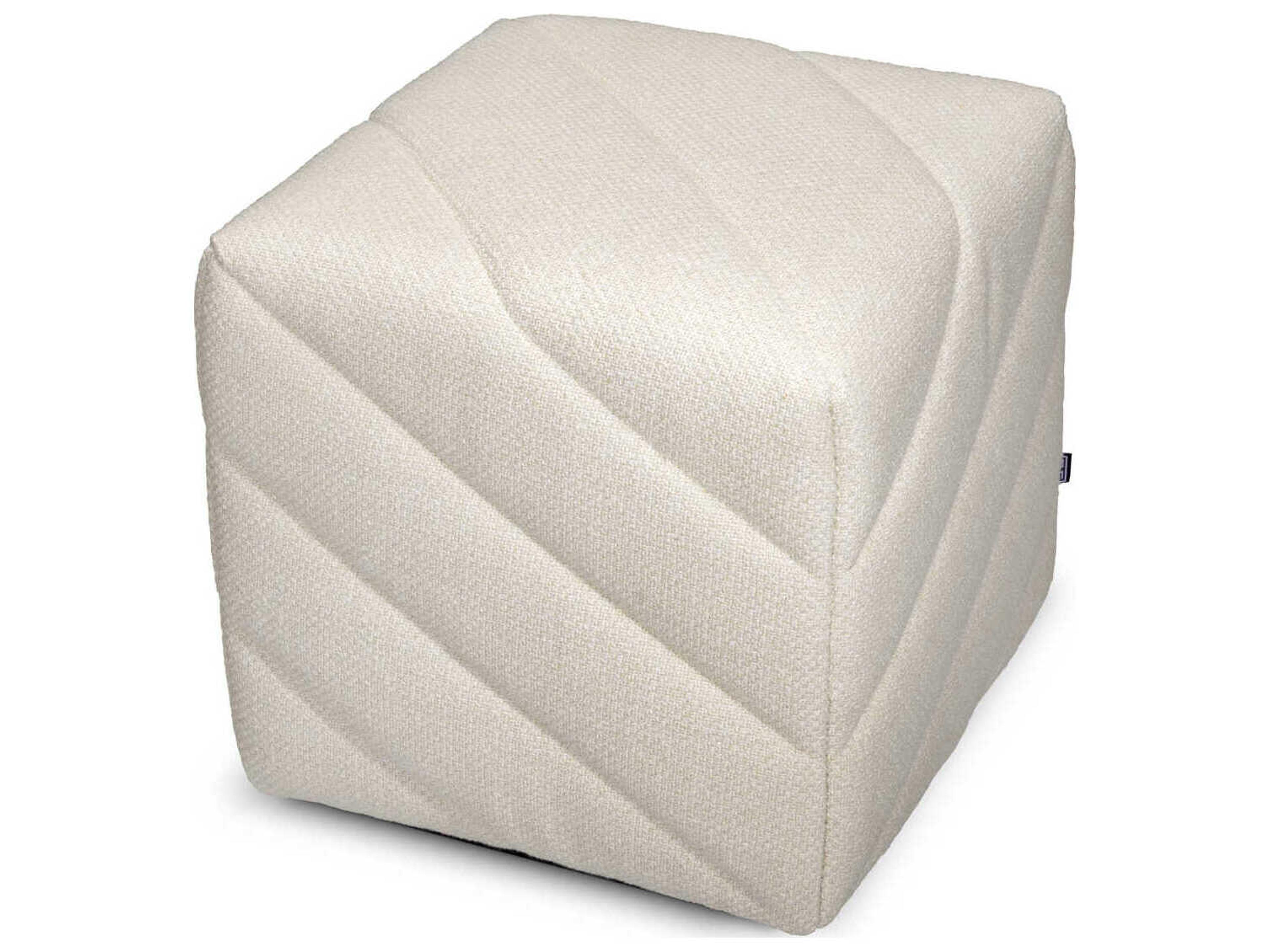 Eichholtz Avellino Reve Cream Black Base Upholstered Accent Stool