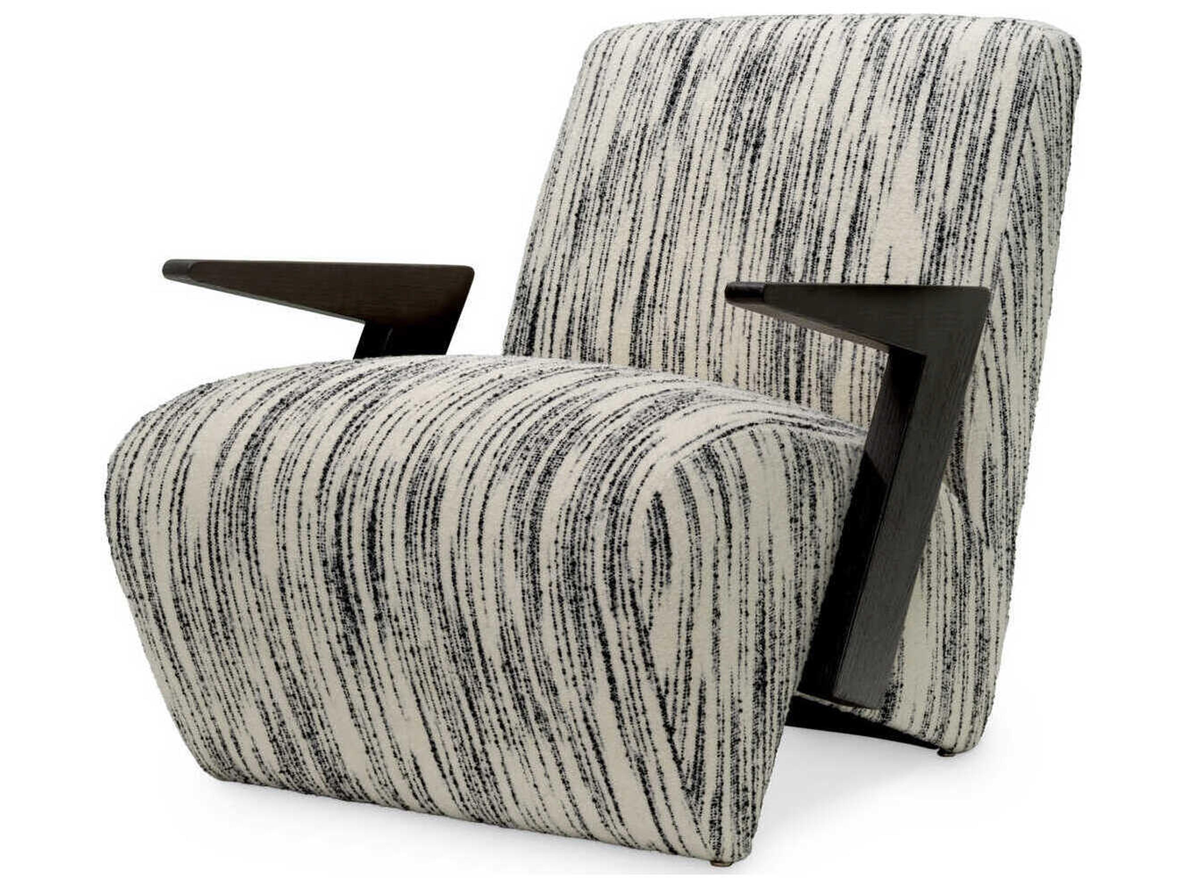 Venosa Accent Chair Black and White Fabric