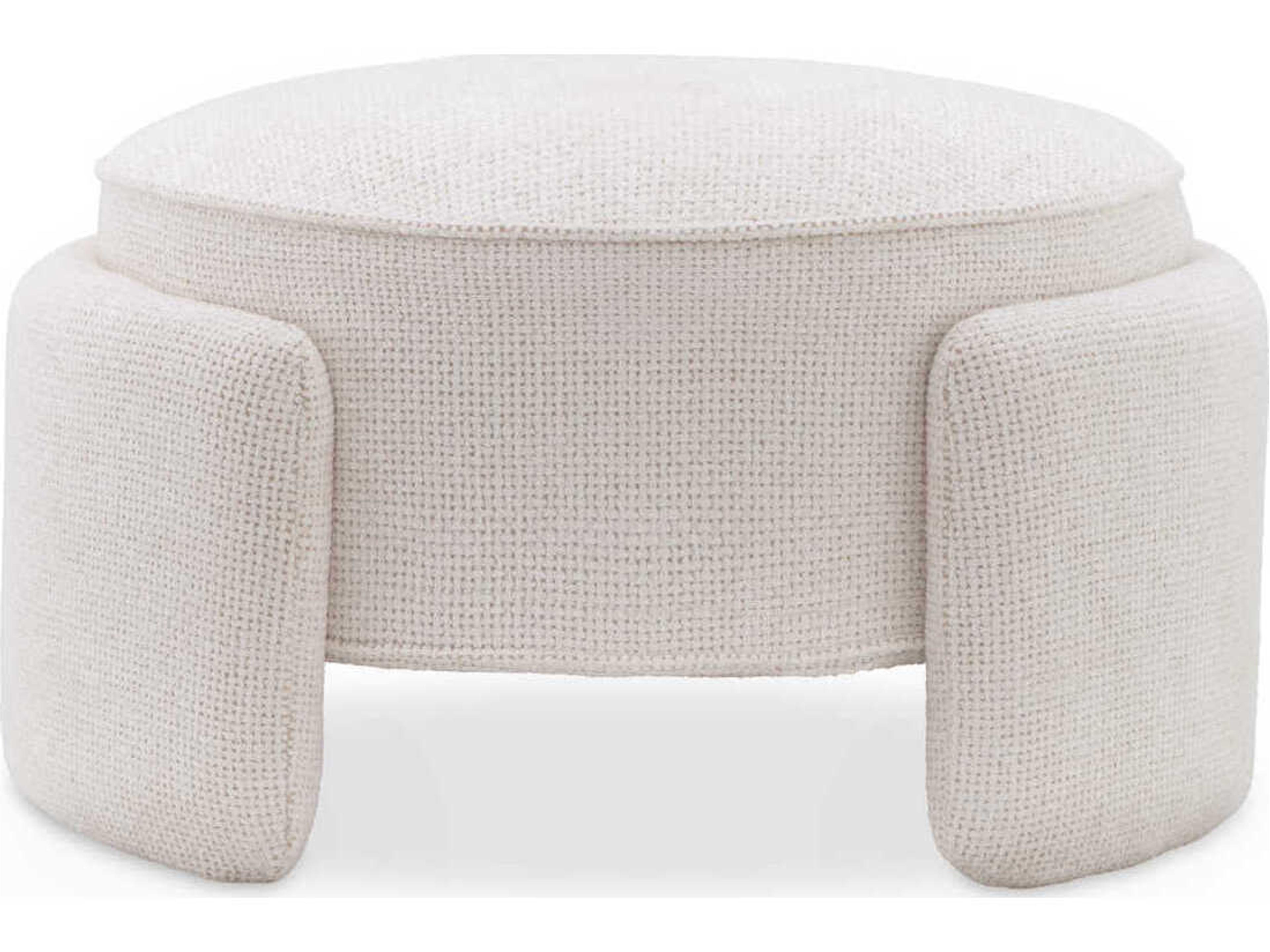 Eichholtz Ortega White Upholstered Accent Stool