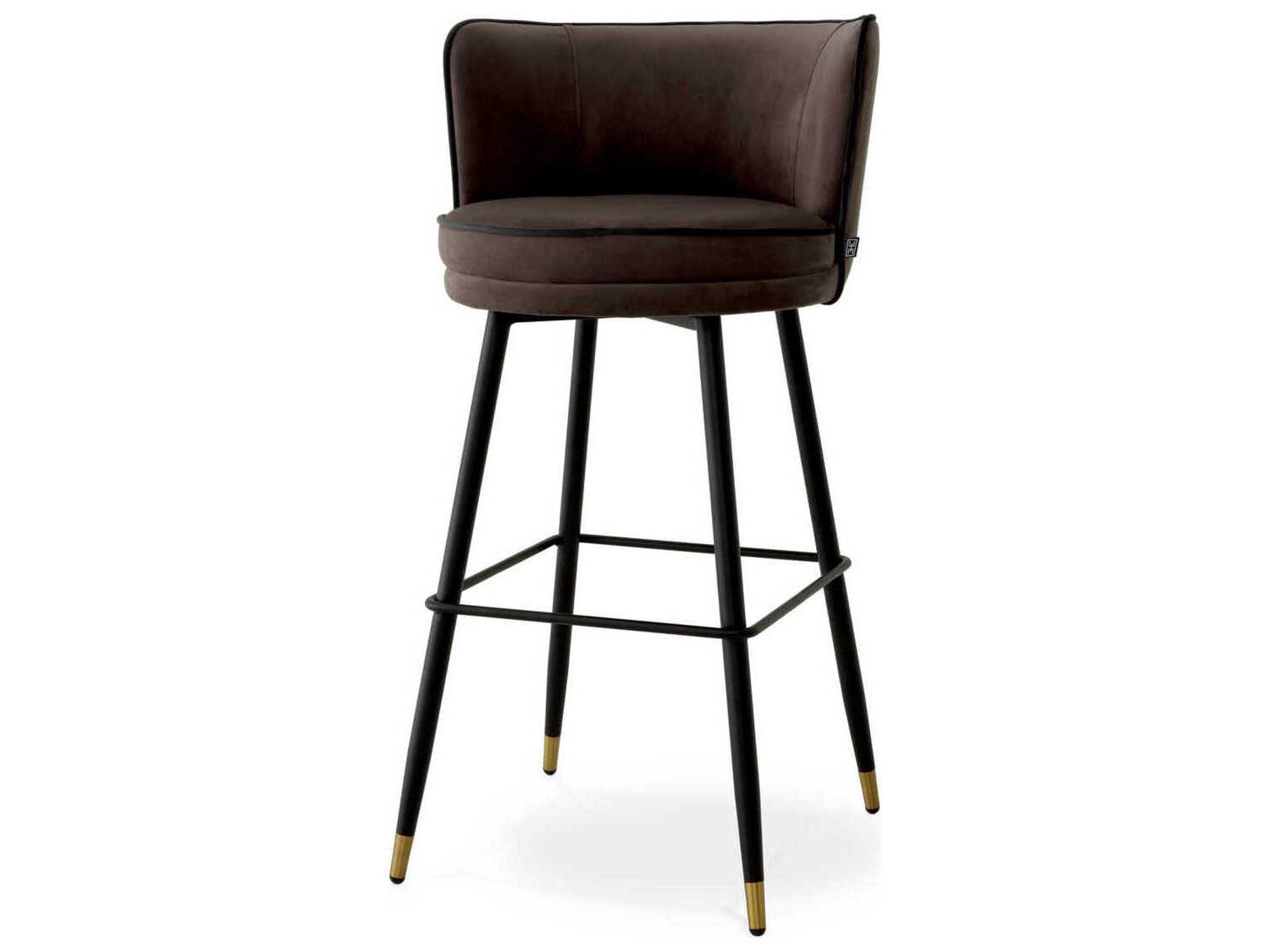 Eichholtz Grenada Velvet Upholstered Swivel Bar Stool