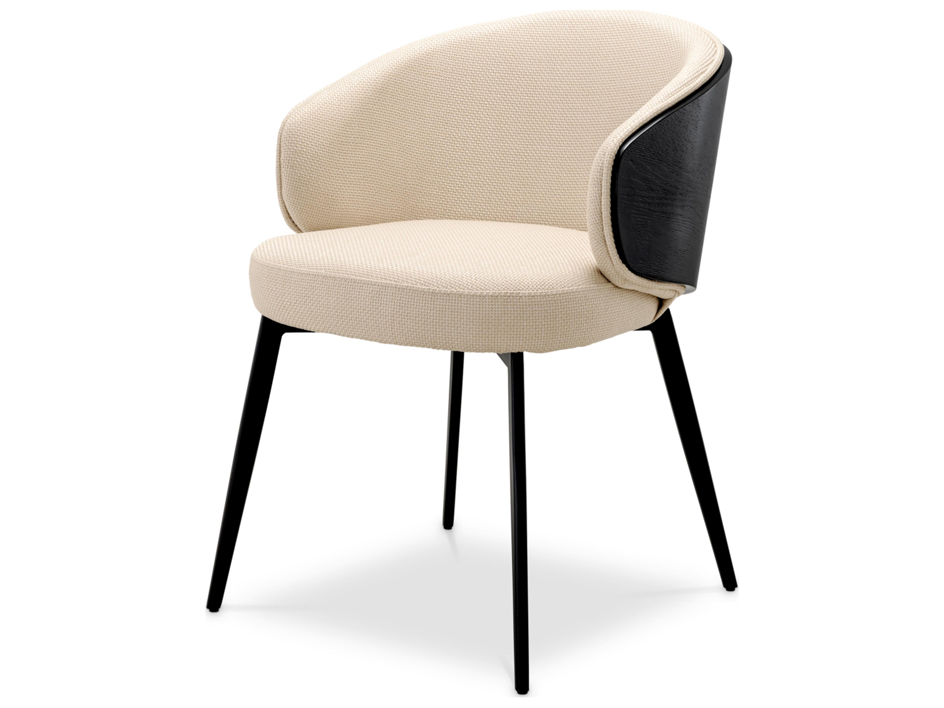 Beige Upholstered Arm Dining Chair