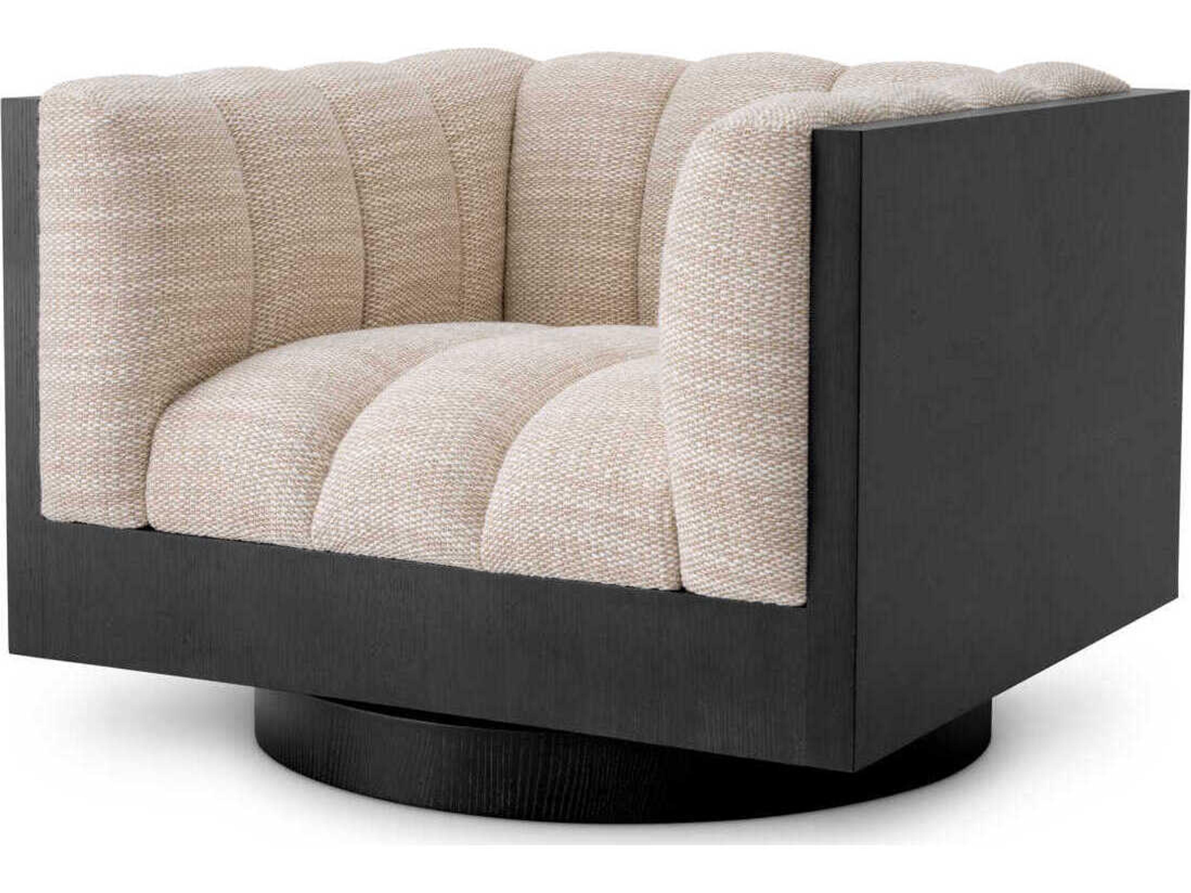 Davide Swivel Chair in Skyward Sand