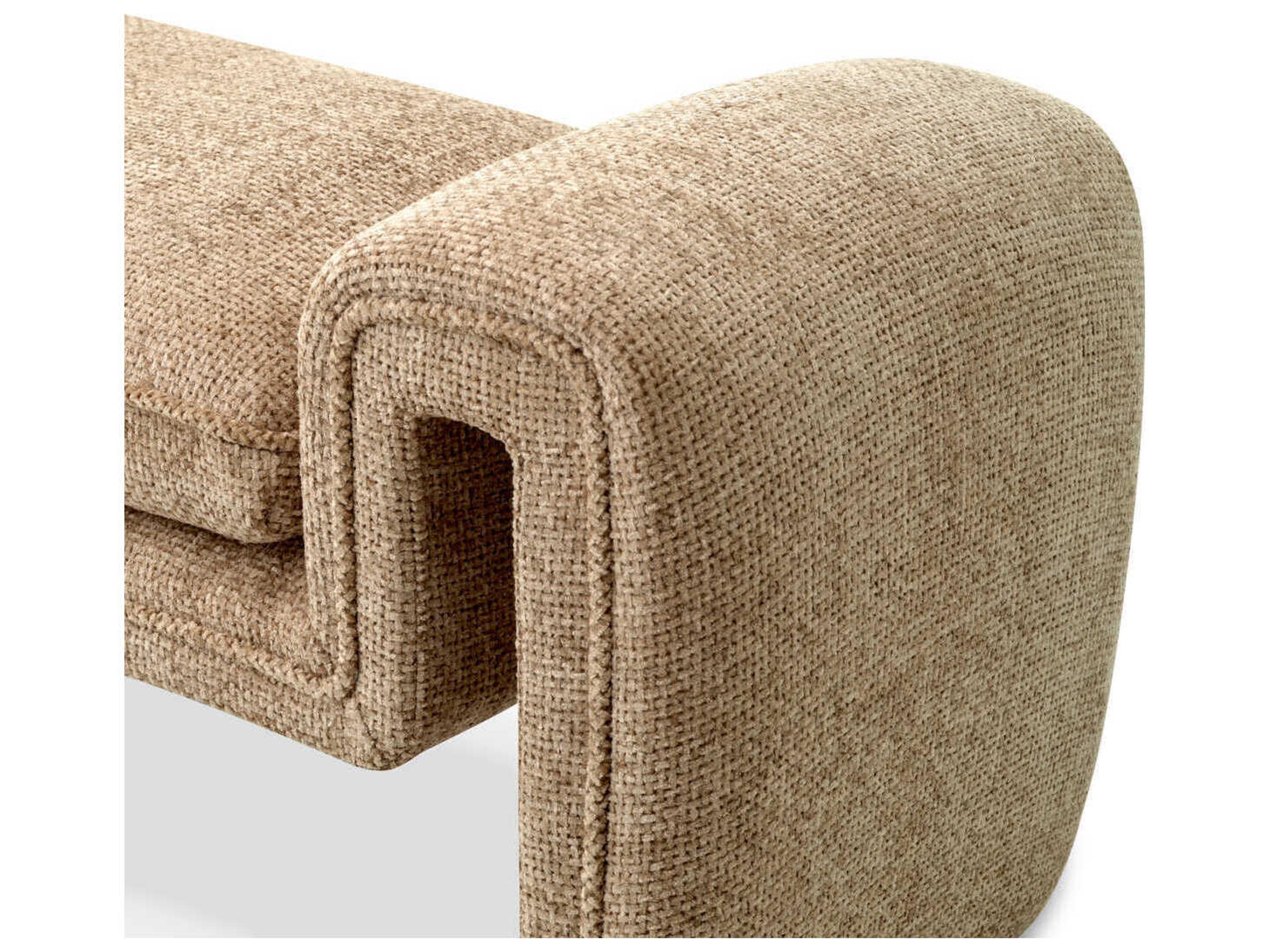 Eichholtz Tondo Lyssa Sand Beige Upholstered Accent Bench
