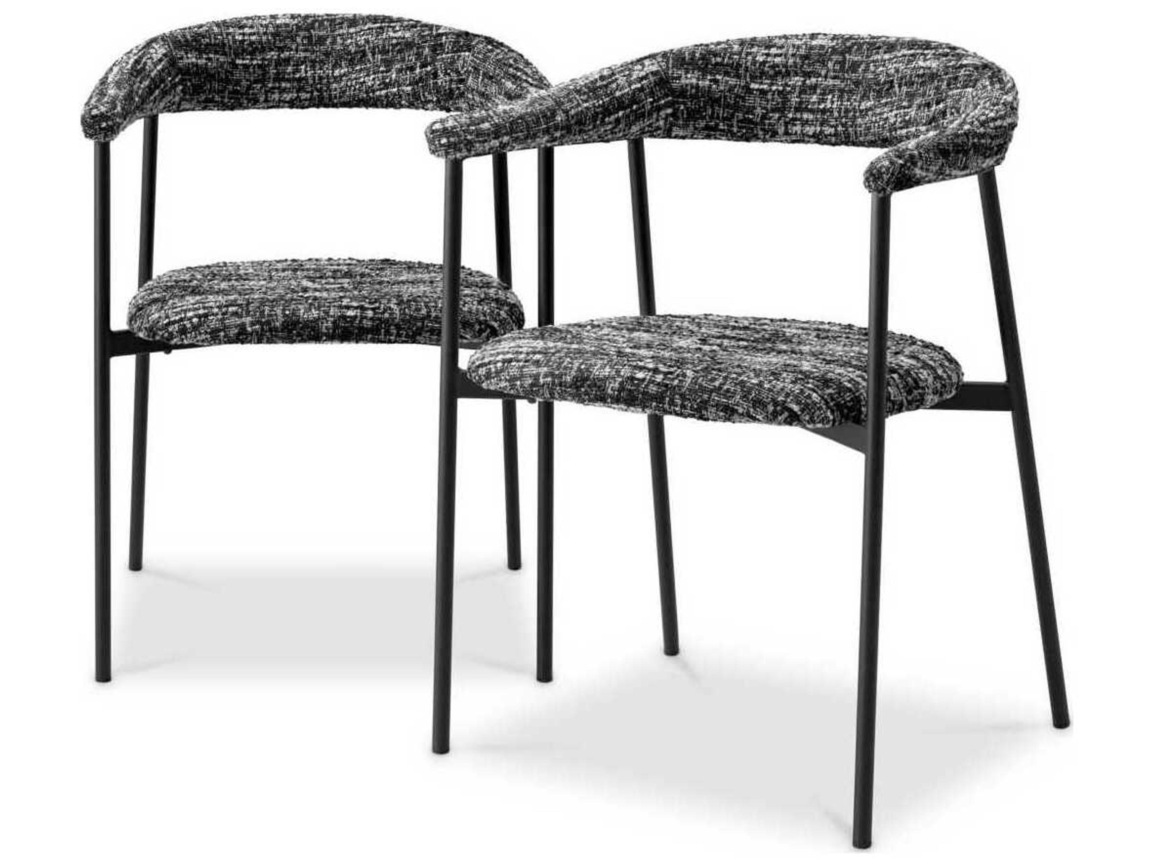 Julio Black Upholstered Arm Dining Chair Set of 2