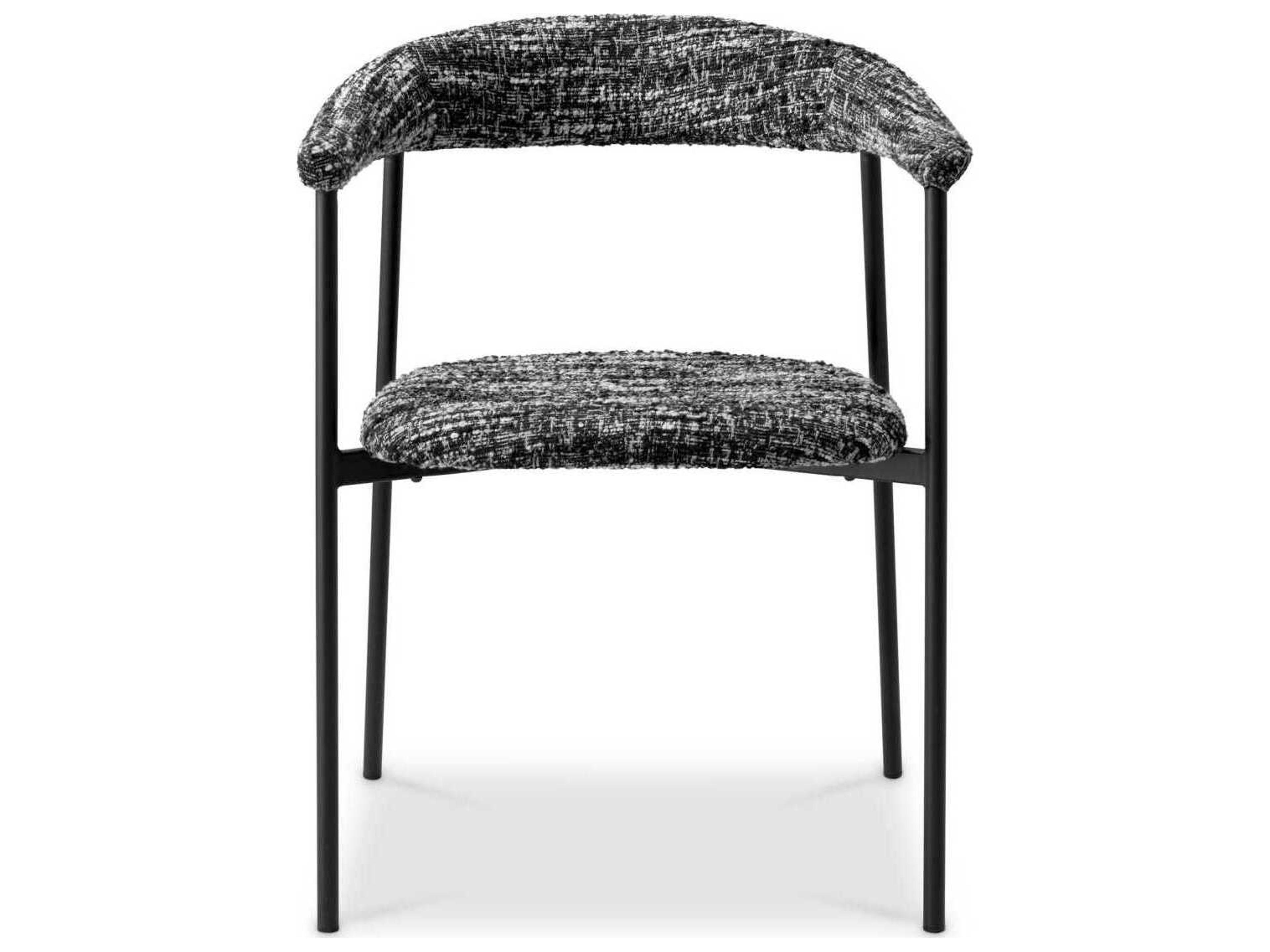 Eichholtz Julio Black Upholstered Arm Dining Chair Set of 2