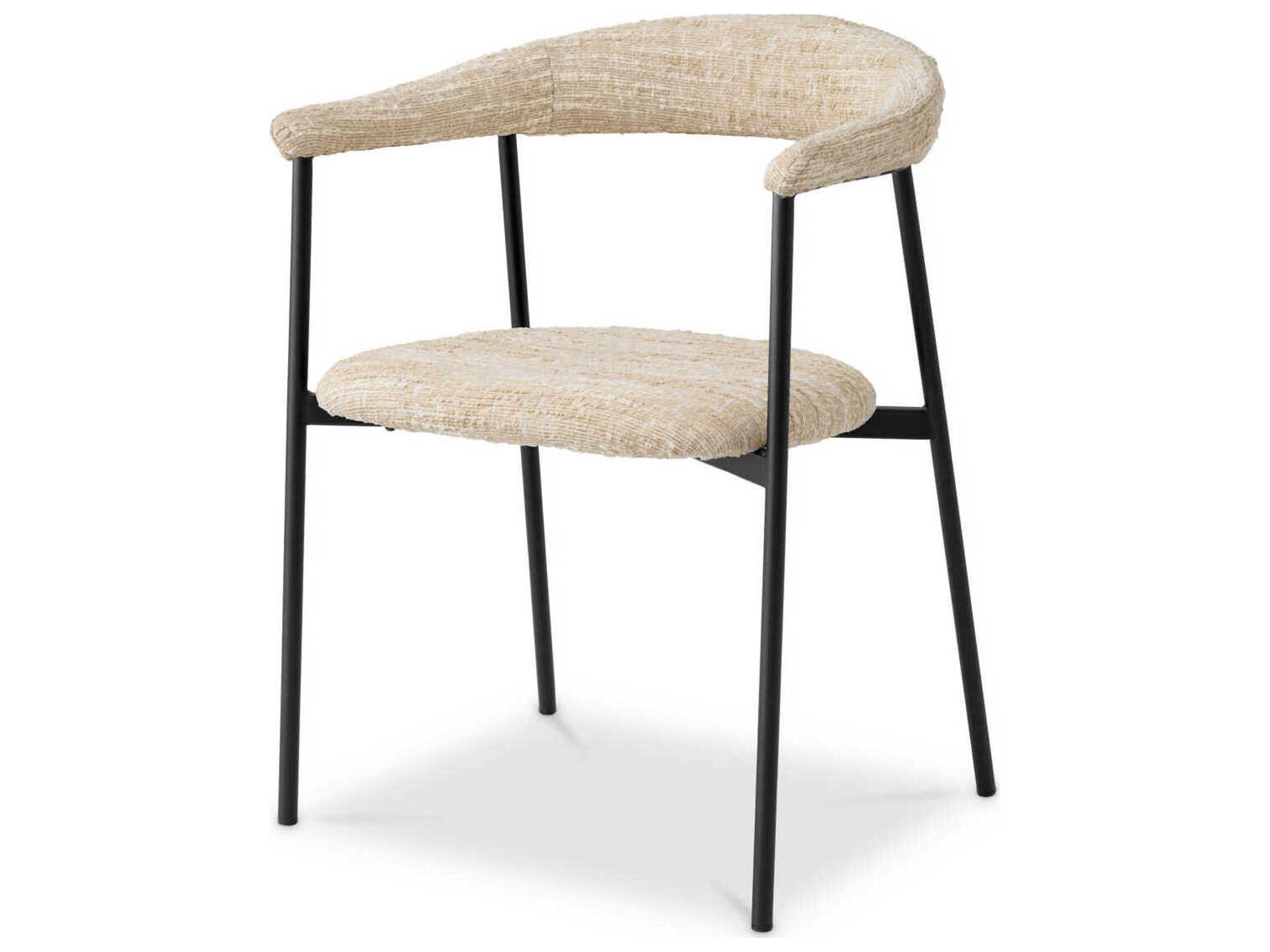 Eichholtz Julio Black Upholstered Arm Dining Chair Set of 2