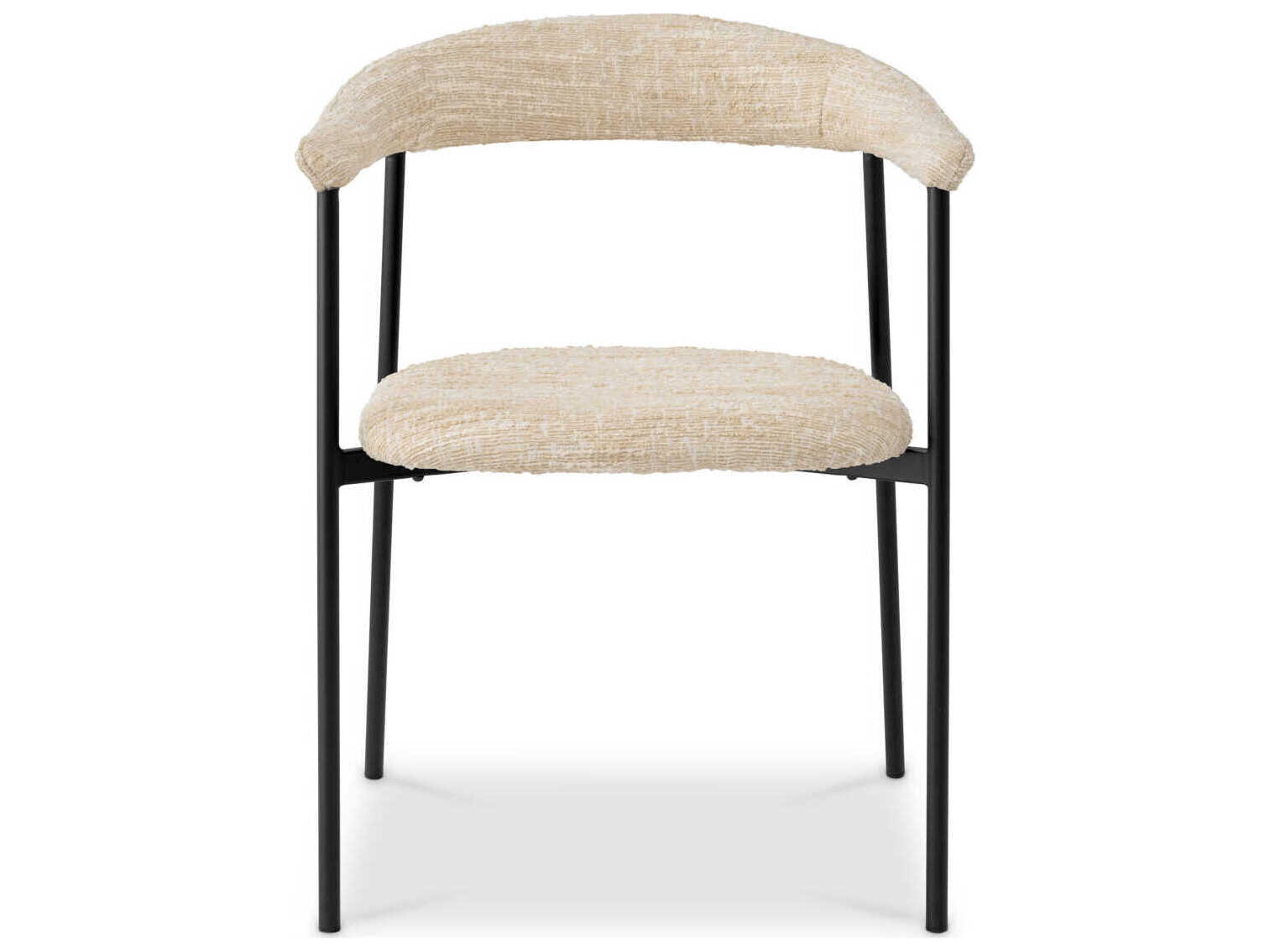 Eichholtz Julio Black Upholstered Arm Dining Chair Set of 2