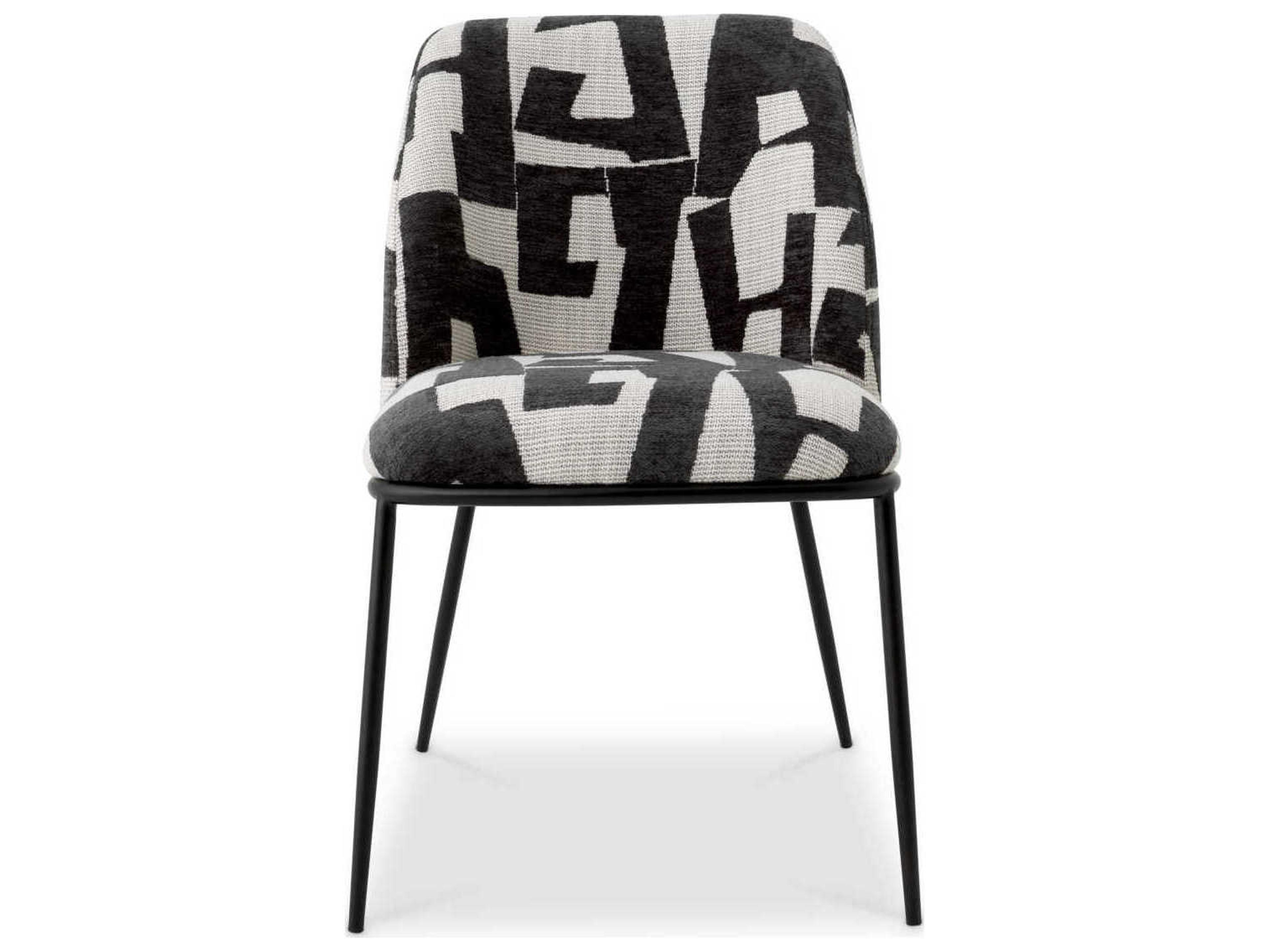 Eichholtz Caleb Black Upholstered Armless Dining Chair