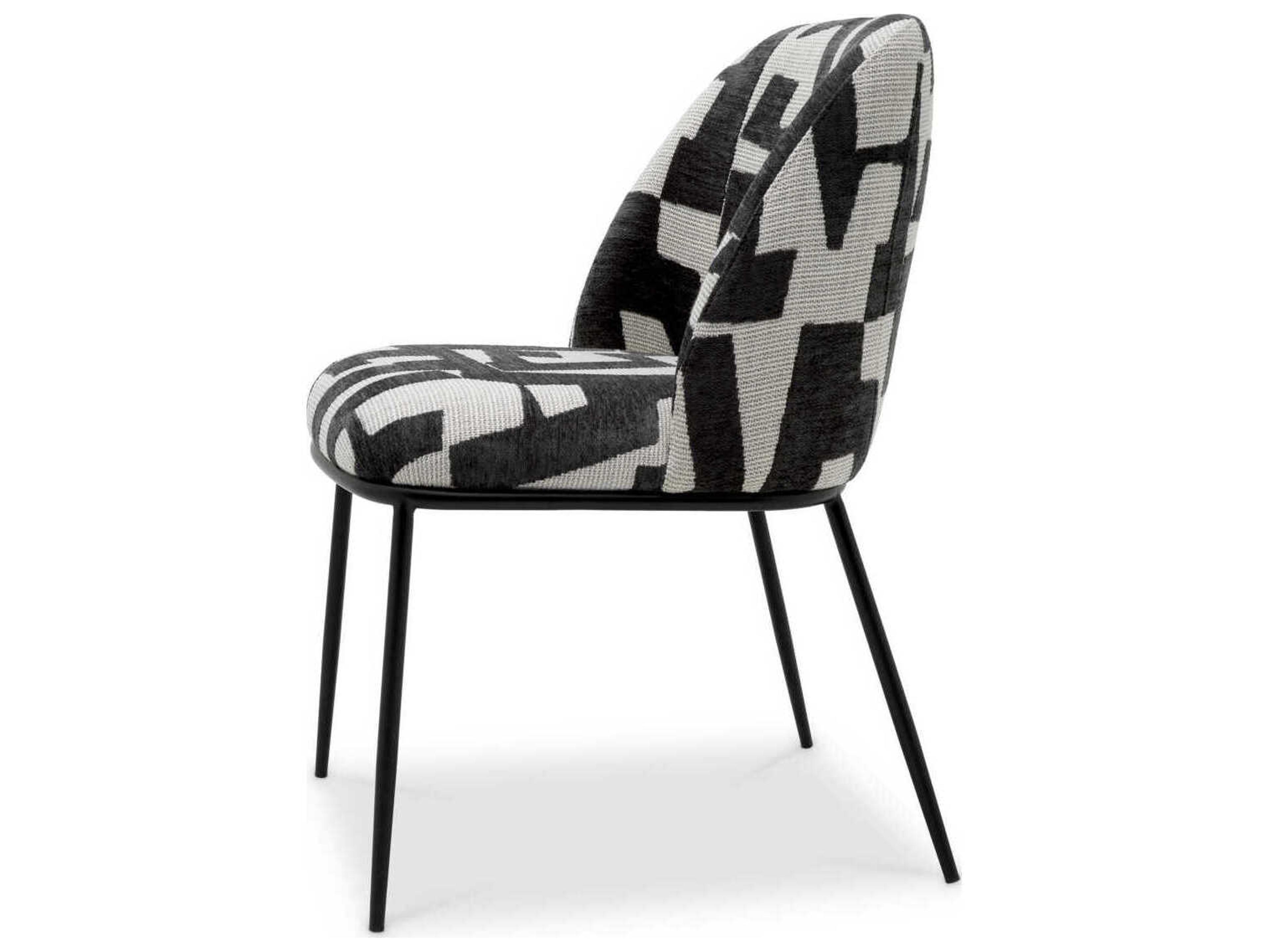 Eichholtz Caleb Black Upholstered Armless Dining Chair
