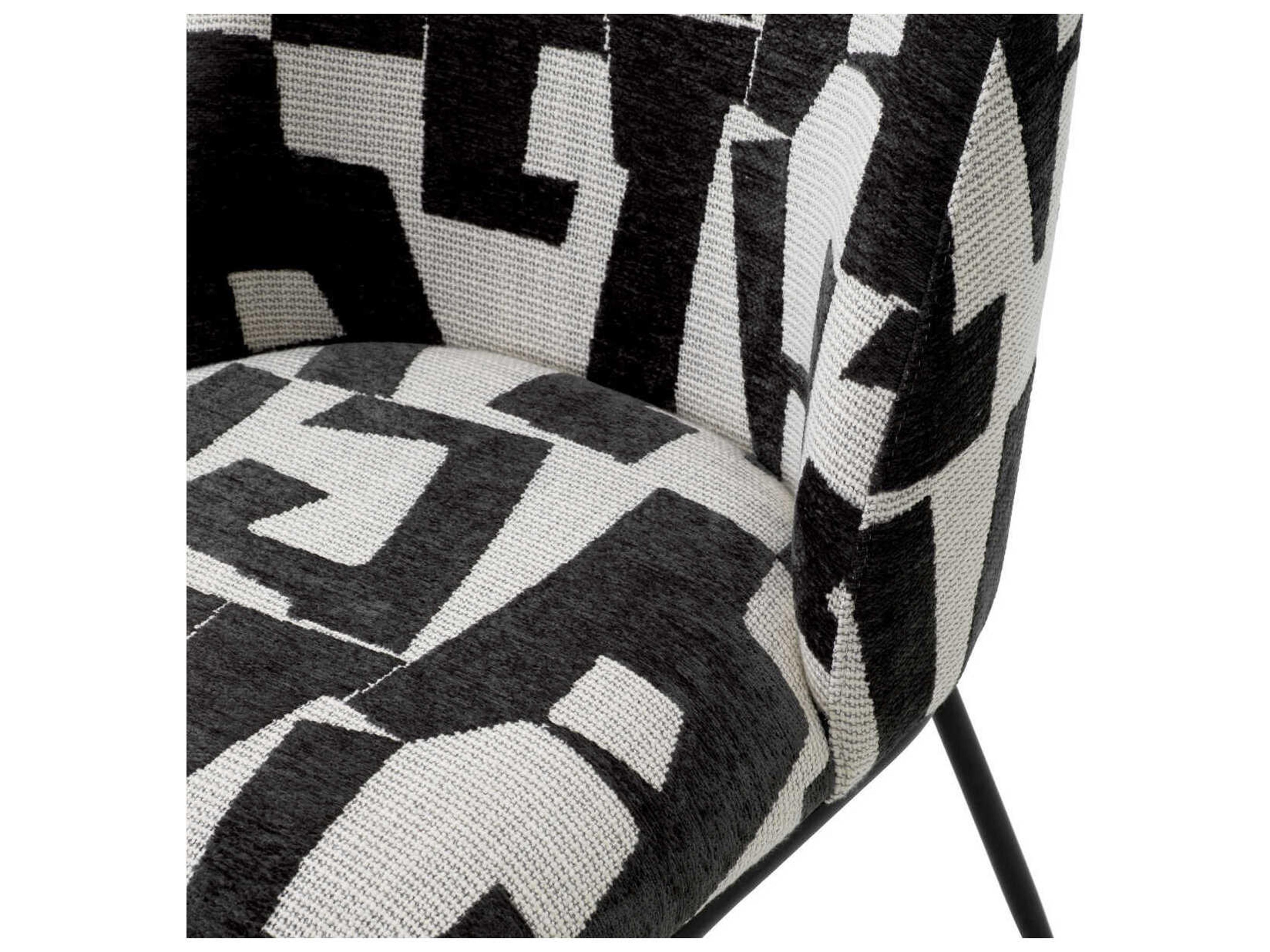 Eichholtz Caleb Black Upholstered Armless Dining Chair