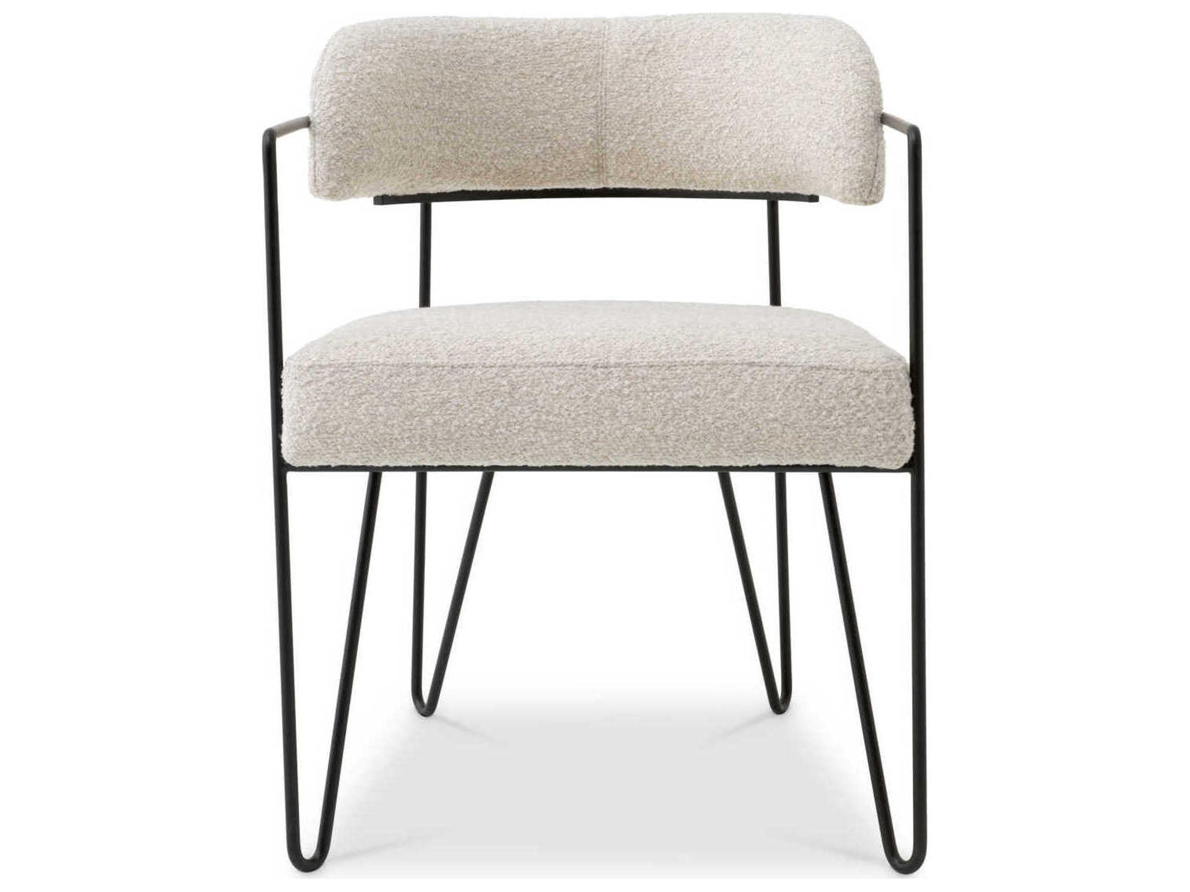 Eichholtz Giuseppe Black Upholstered Arm Dining Chair