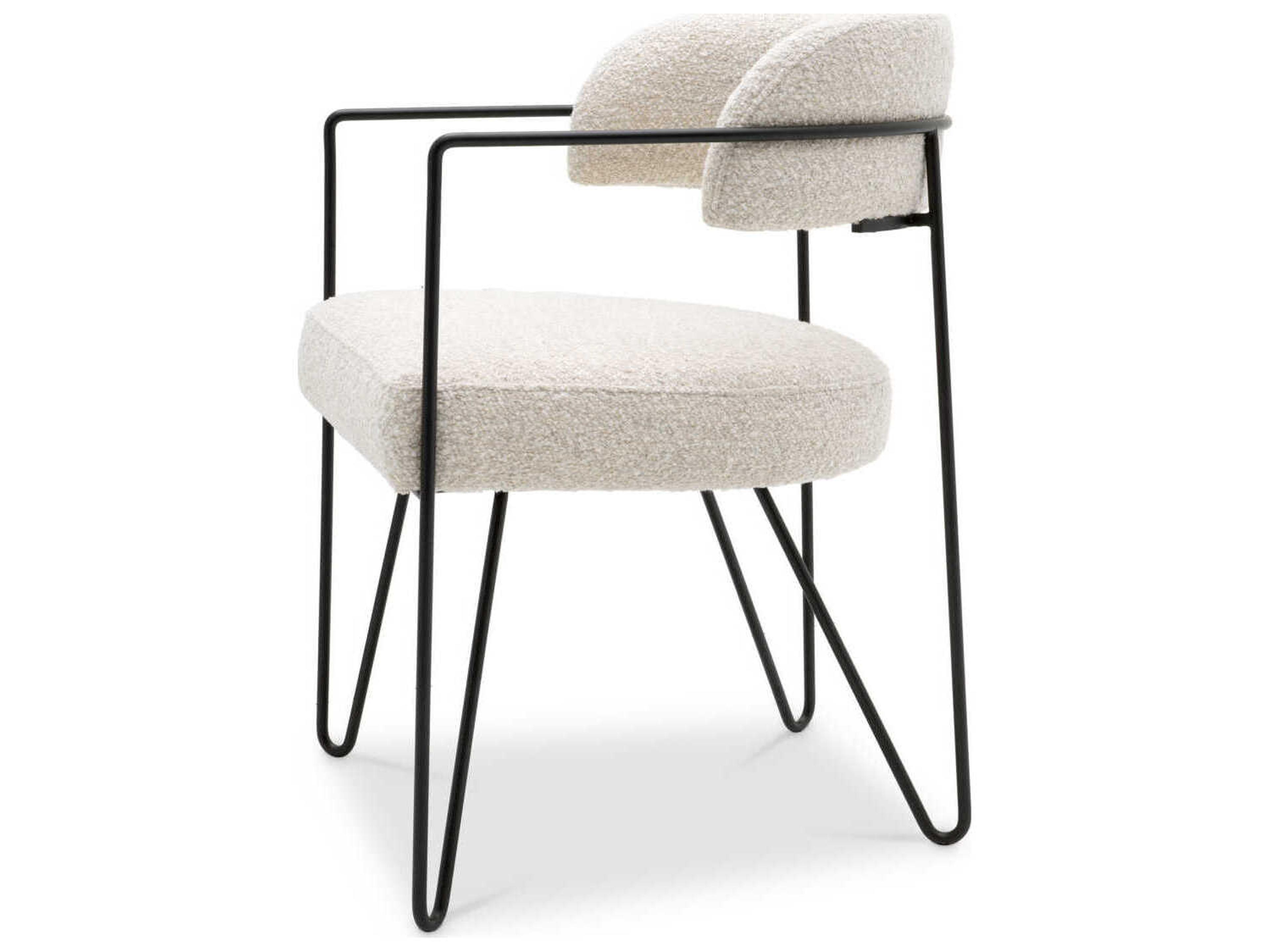 Eichholtz Giuseppe Black Upholstered Arm Dining Chair