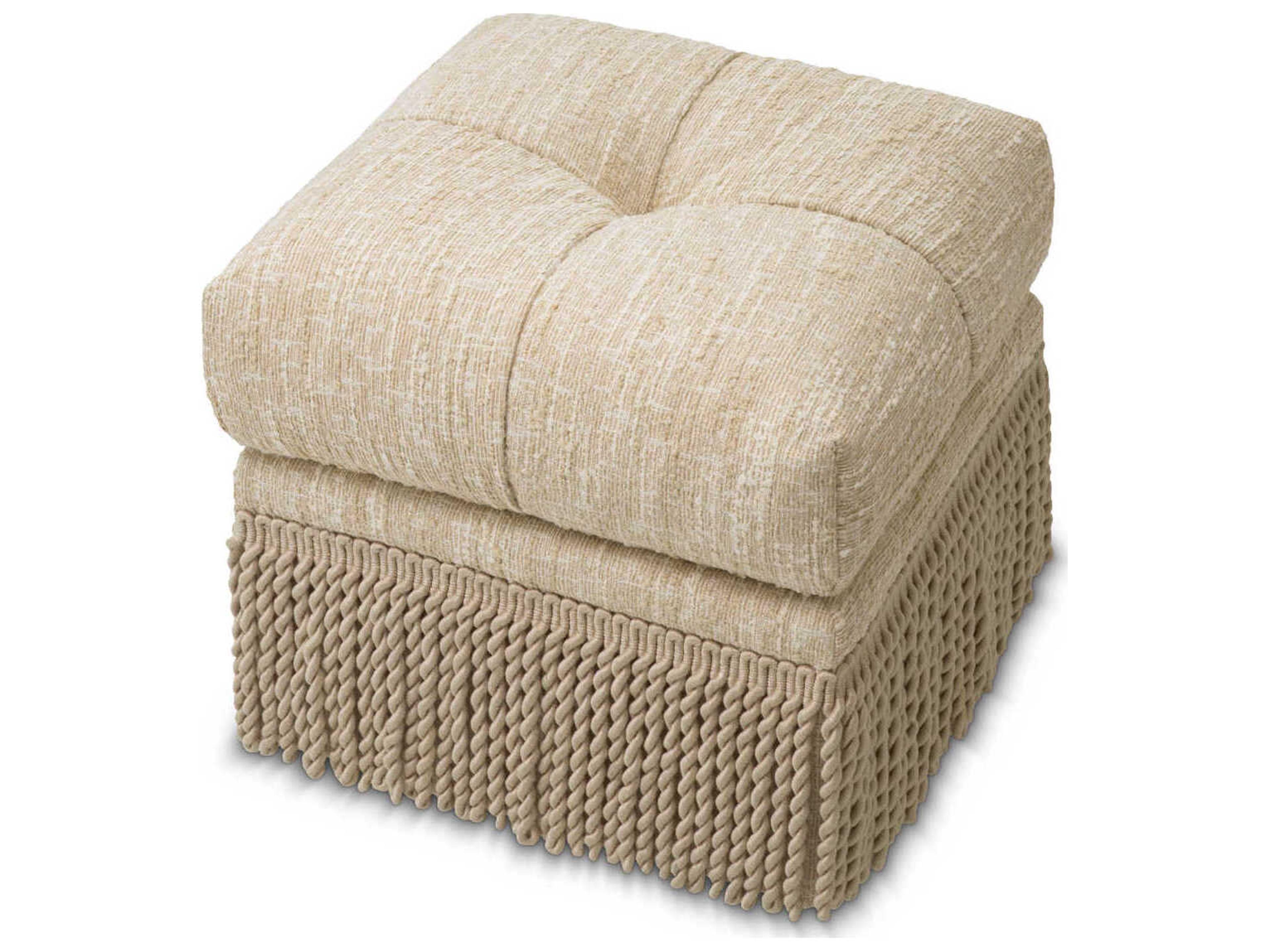 Eichholtz Dorantes Boucle Sonata Cream Upholstered Accent Stool