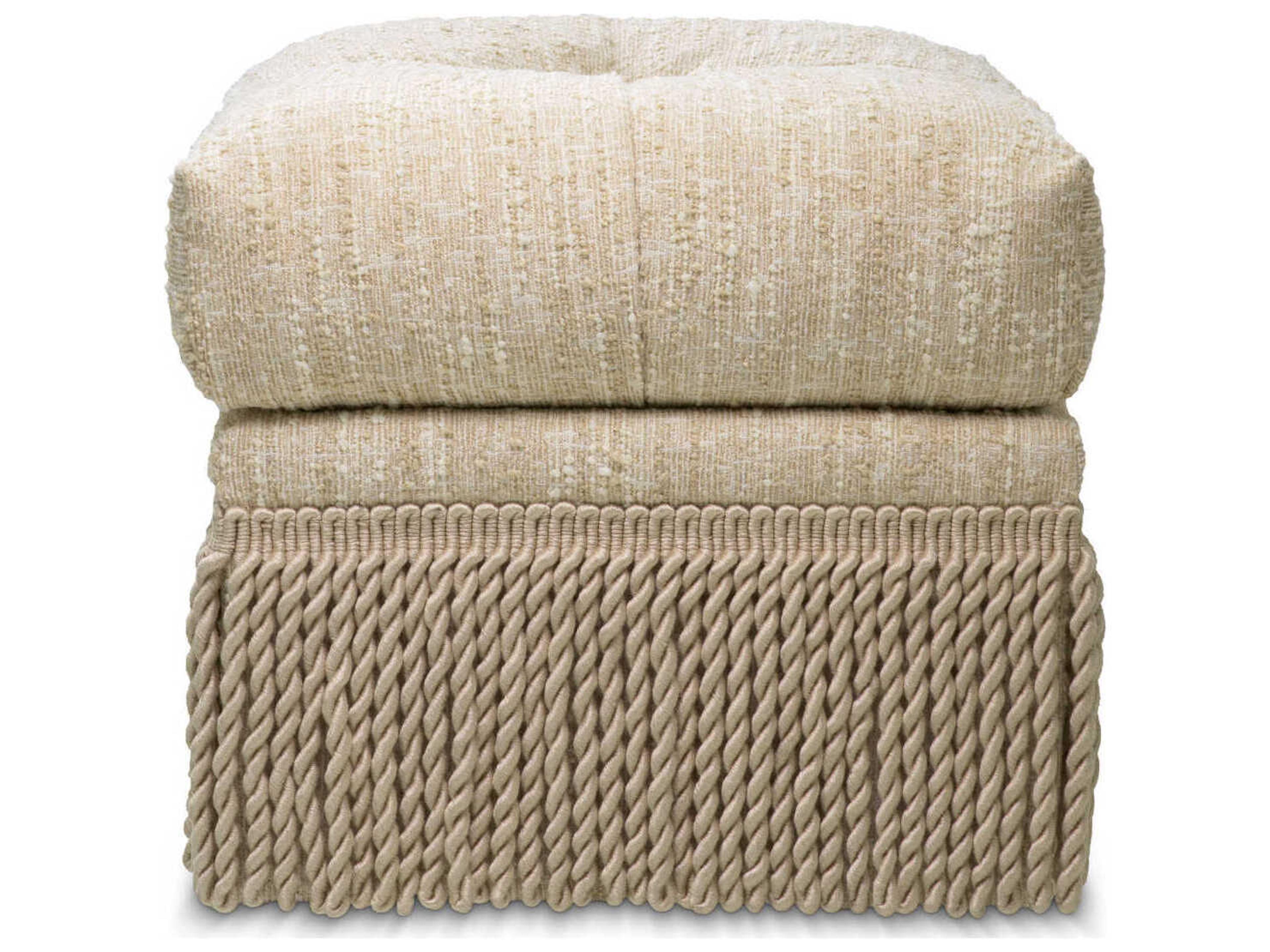 Eichholtz Dorantes Boucle Sonata Cream Upholstered Accent Stool