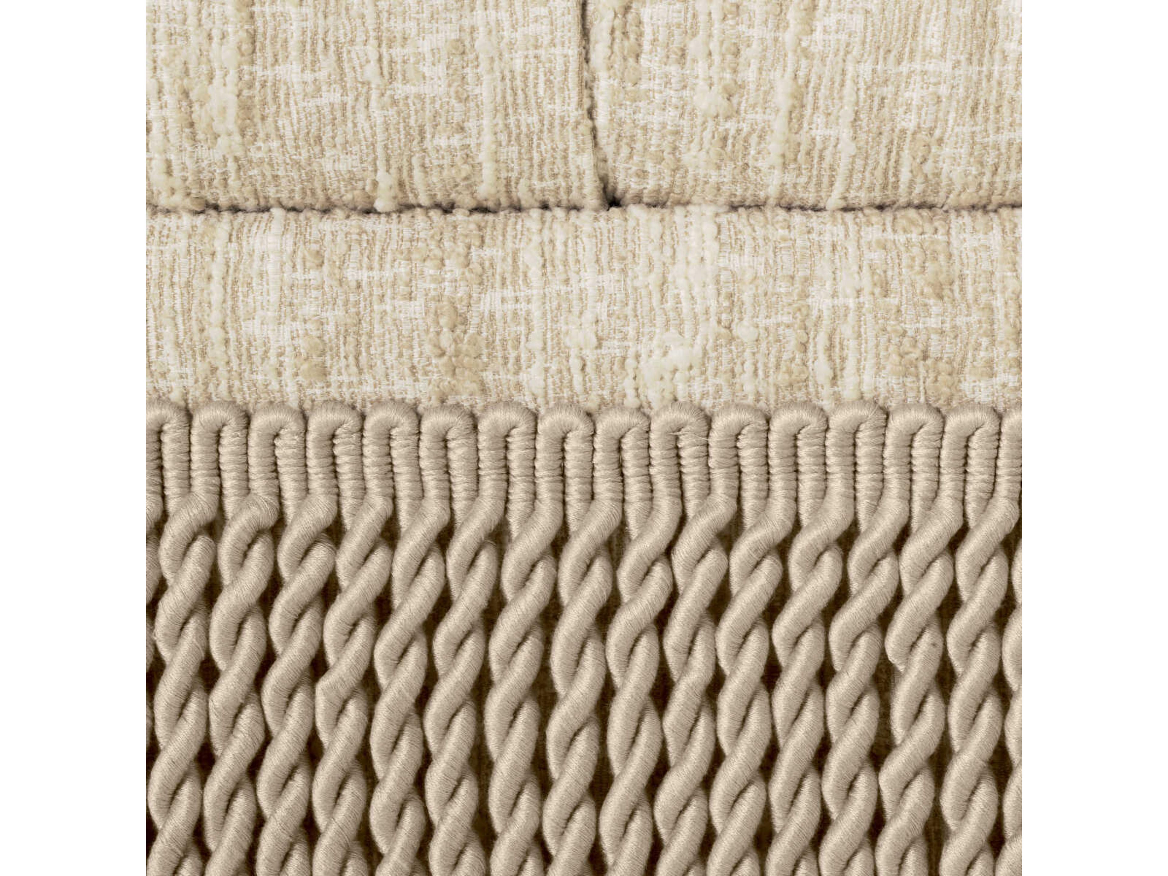 Eichholtz Dorantes Boucle Sonata Cream Upholstered Ottoman