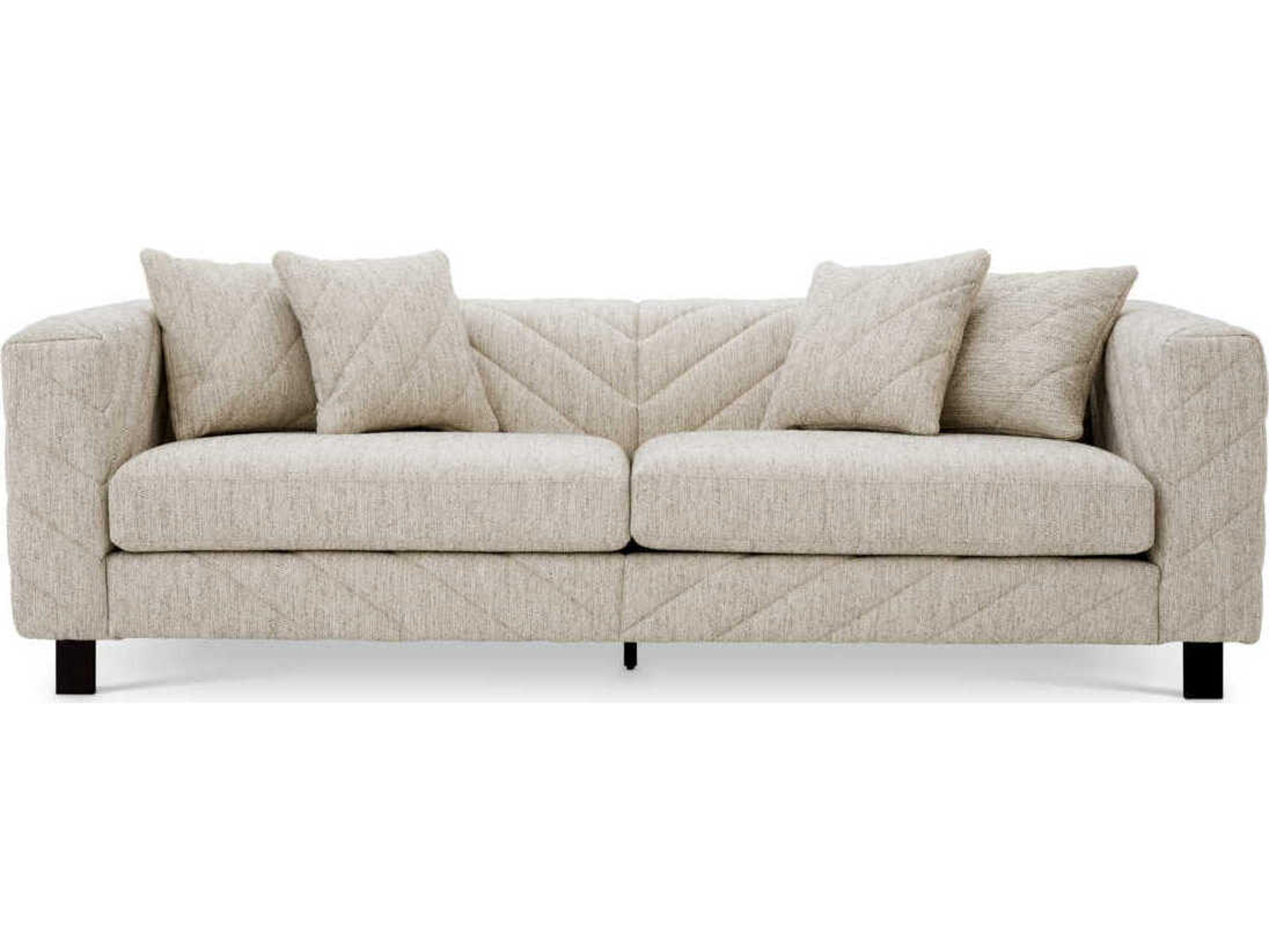 Eichholtz Avellino Splendor Light Grey Black Feet Upholstered Sofa