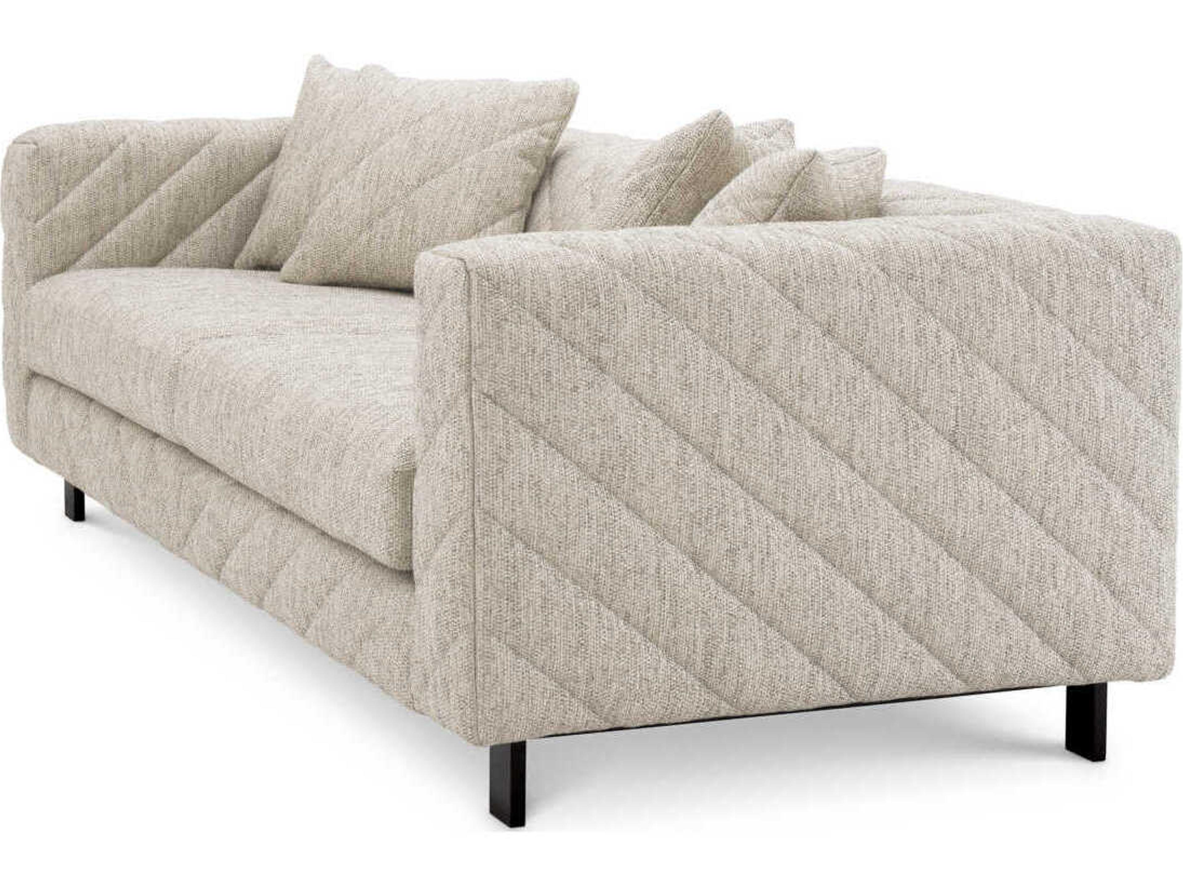 Eichholtz Avellino Splendor Light Grey Black Feet Upholstered Sofa