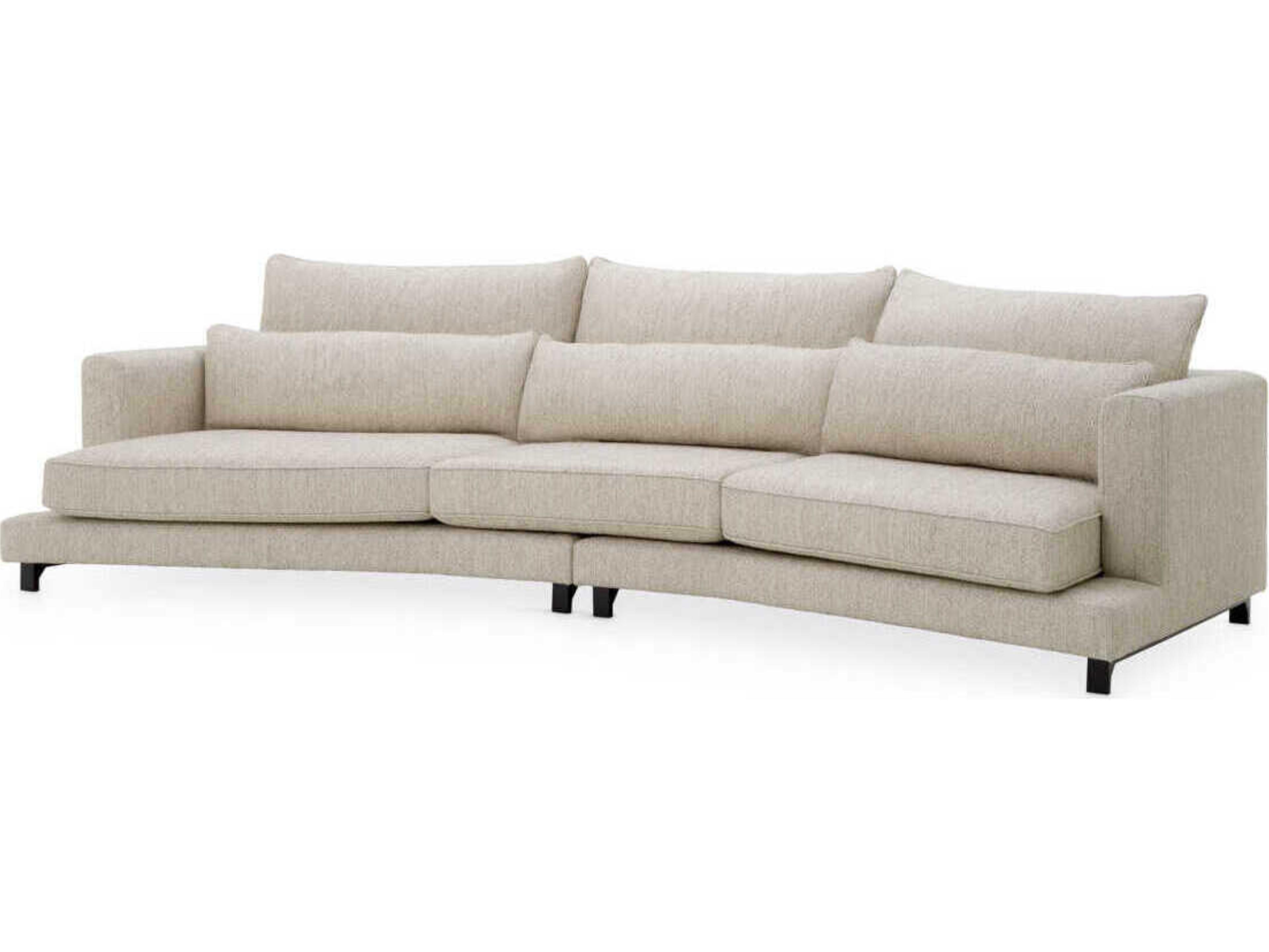 Savarana Splendor Light Grey Black Feet Upholstered Sofa