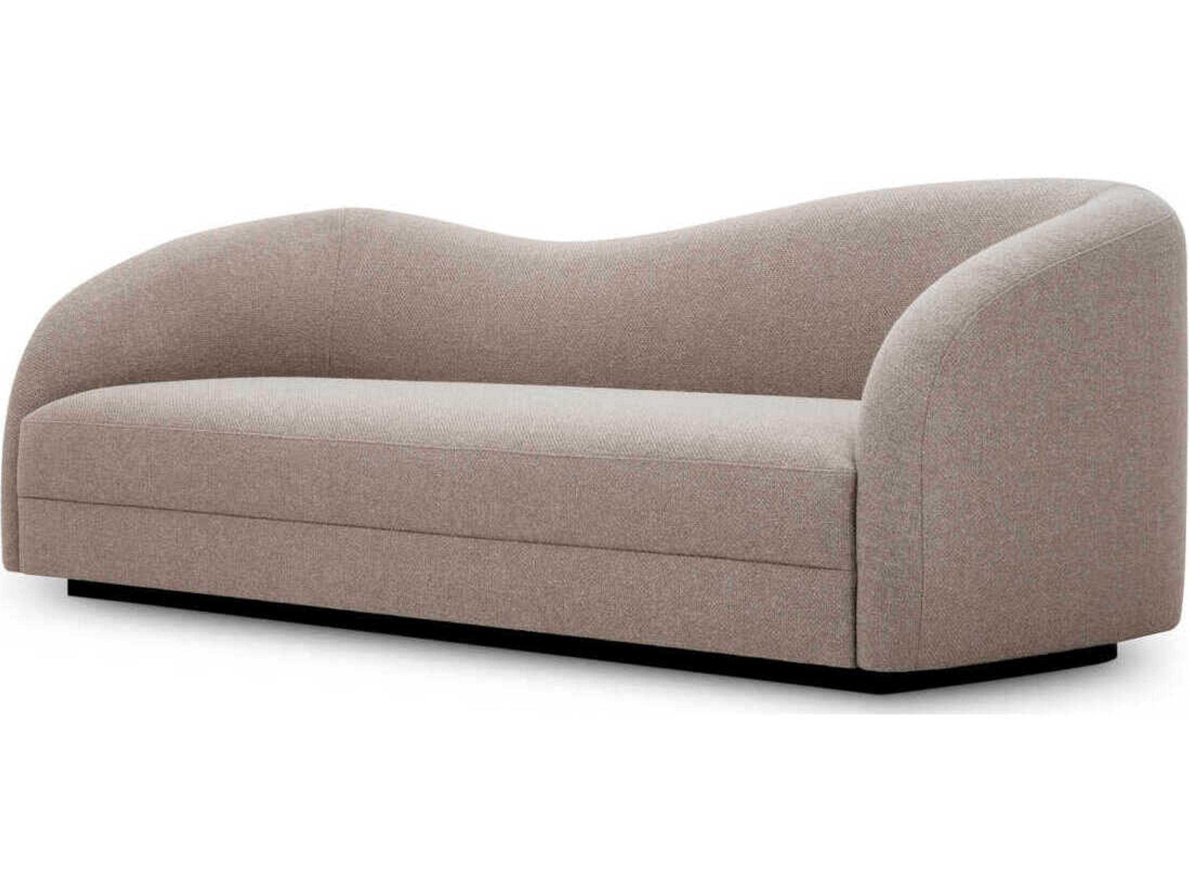 Divisadero Reve Greige Black Wooden Base Beige Upholstered Sofa