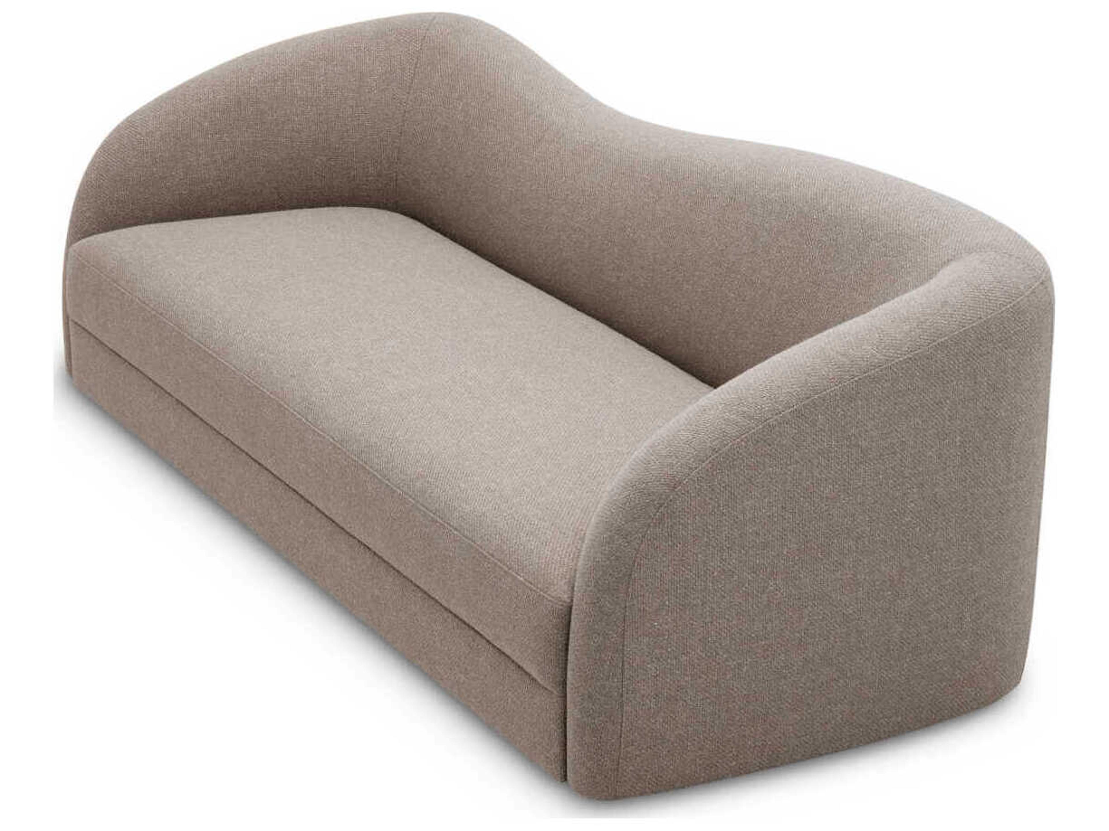 Eichholtz Divisadero Reve Greige Black Wooden Base Beige Upholstered Sofa