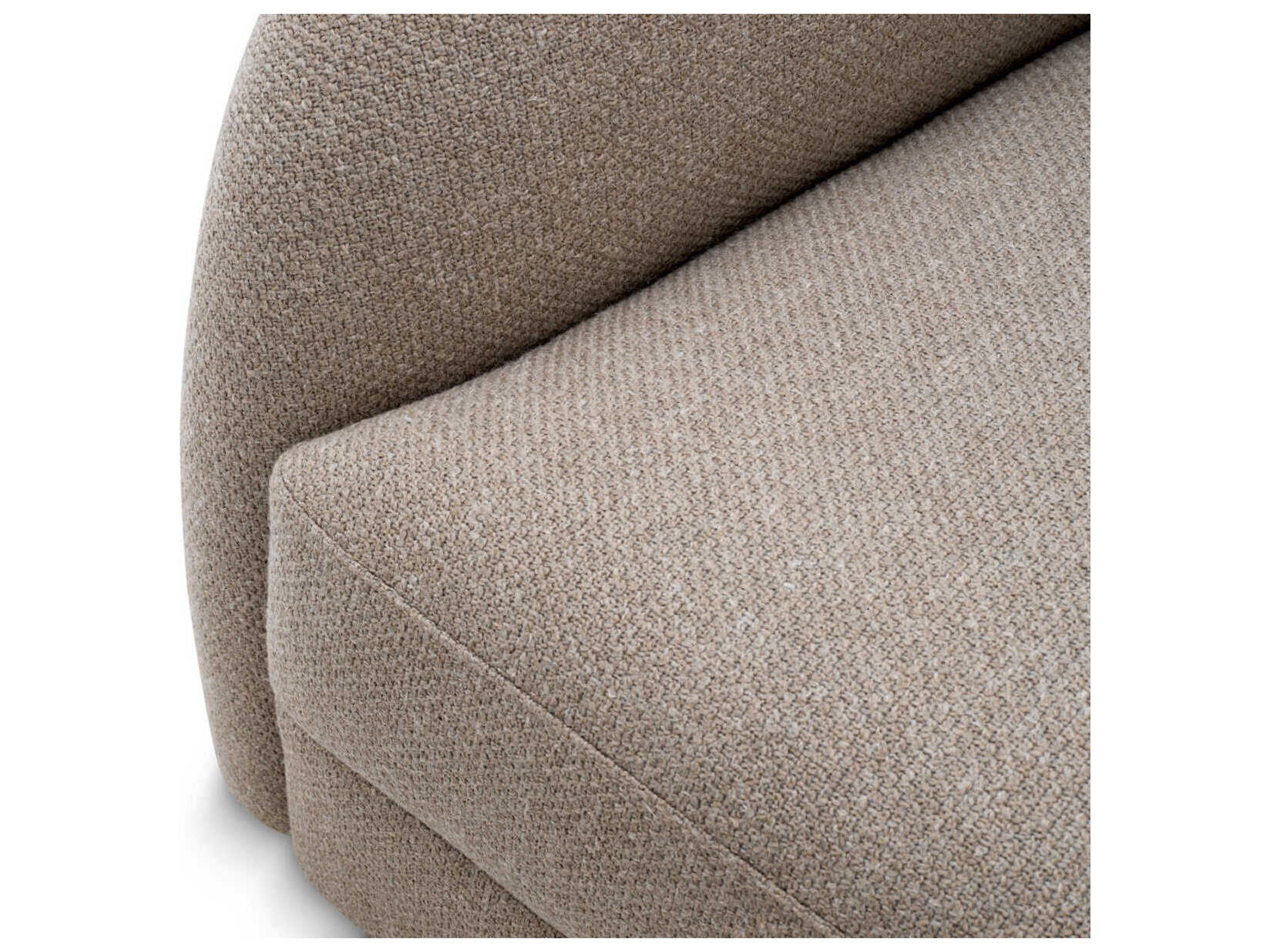 Eichholtz Divisadero Reve Greige Black Wooden Base Beige Upholstered Sofa