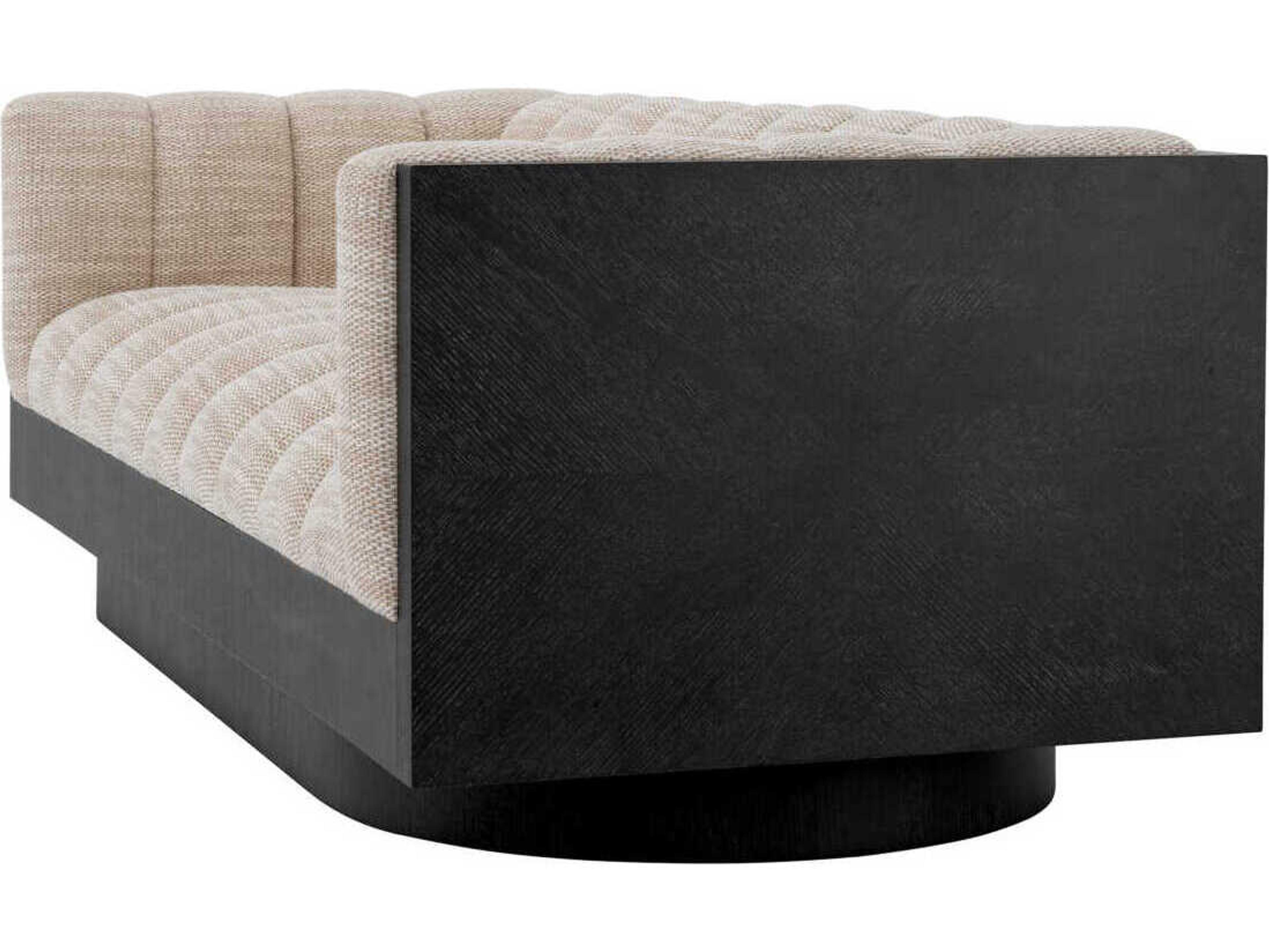 Eichholtz Davide Skyward Sand Oak Veneer Beige Upholstered Sofa