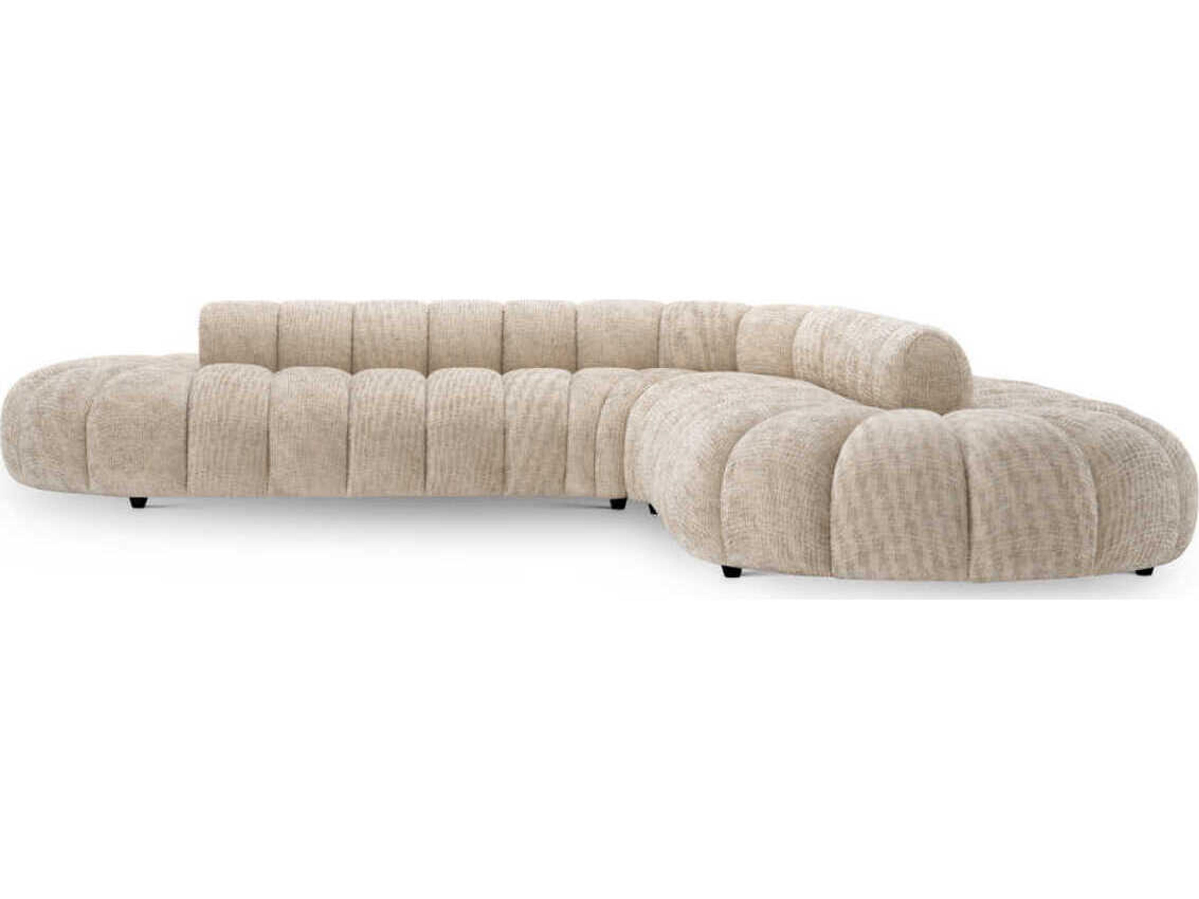 Eichholtz Alison Creststone Beige Black Feet Upholstered Modular
