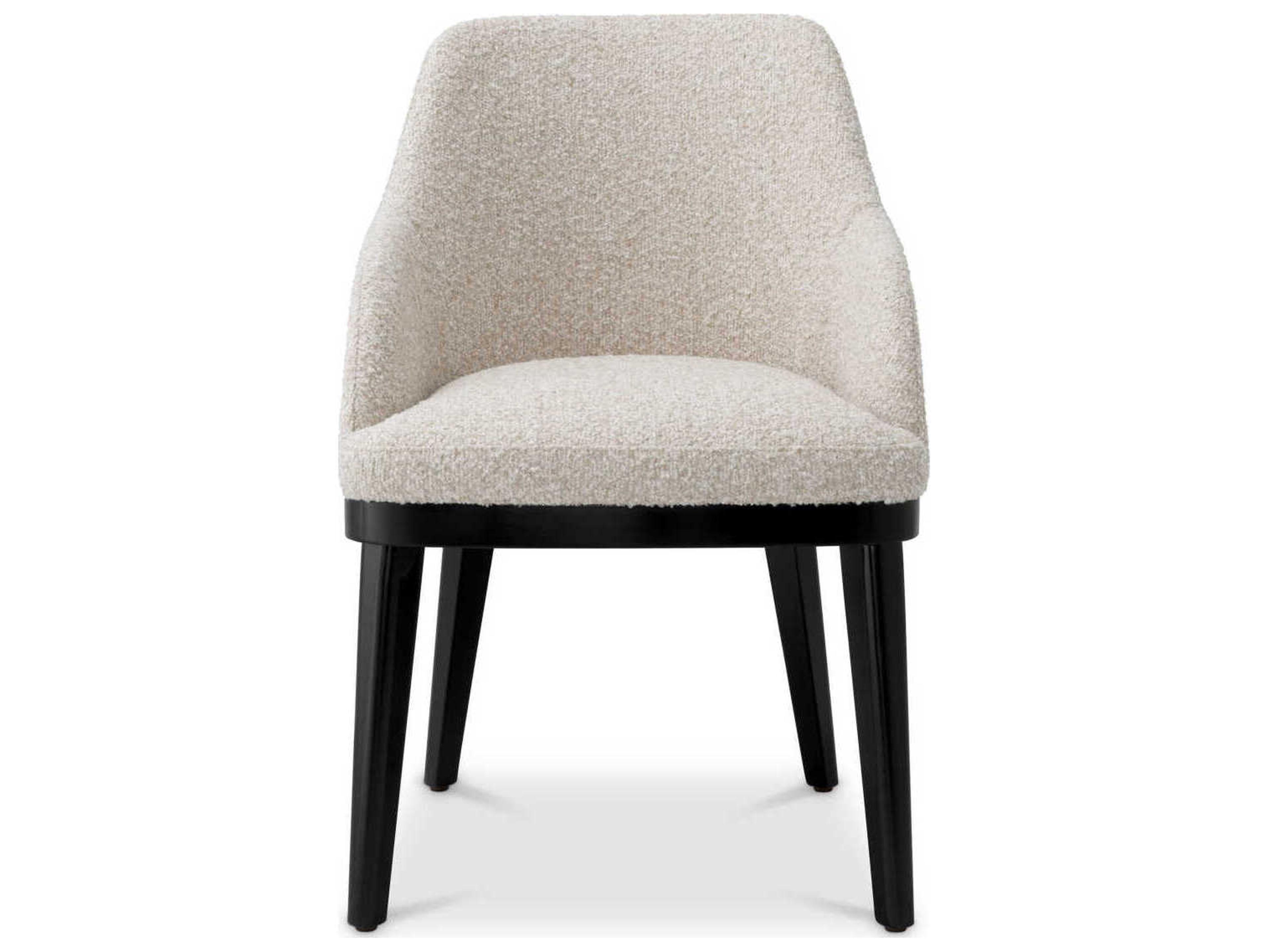 Eichholtz Costa Beige Upholstered Arm Dining Chair