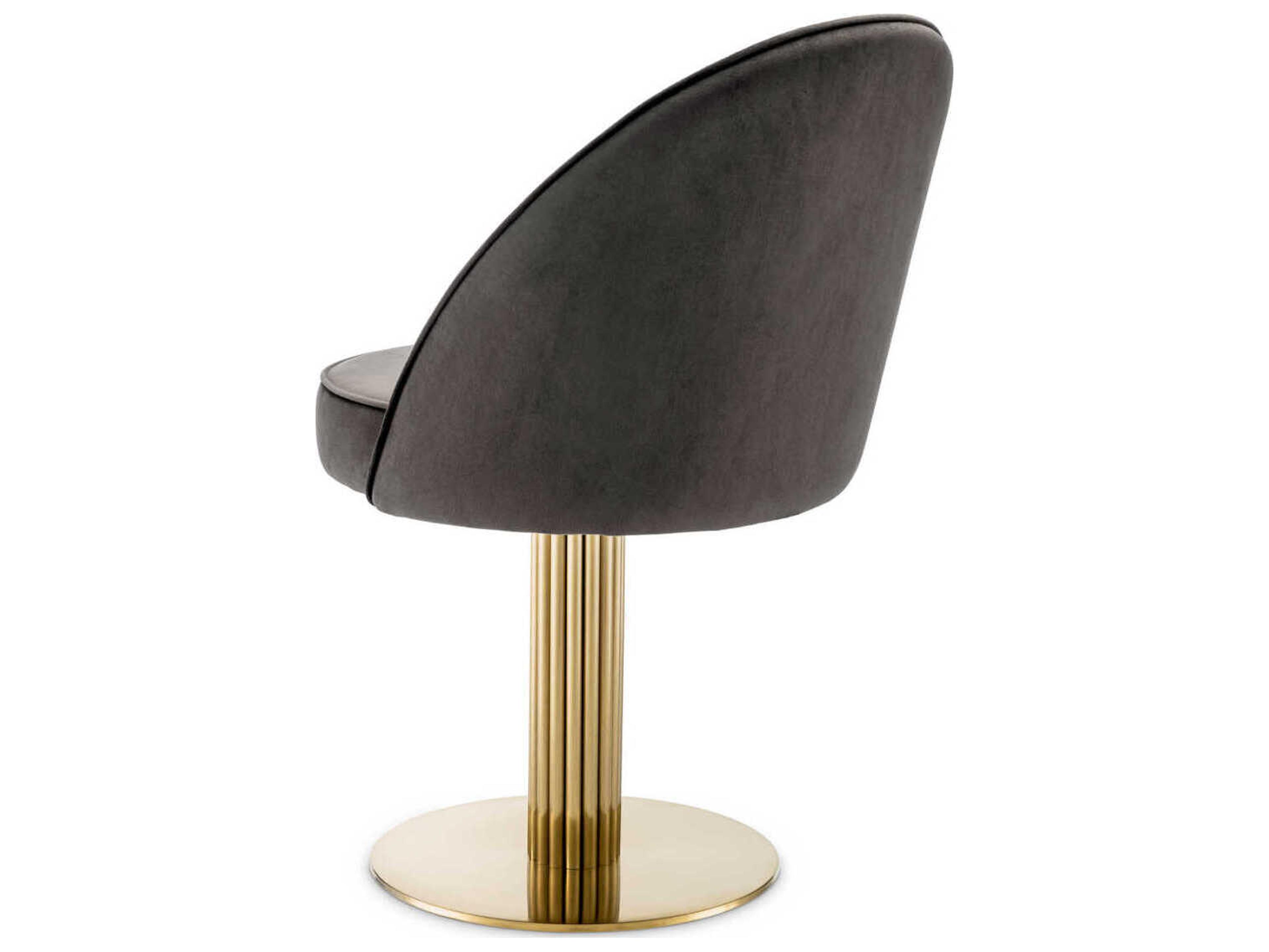 Eichholtz Dorland Gold Velvet Upholstered Armless Dining Chair