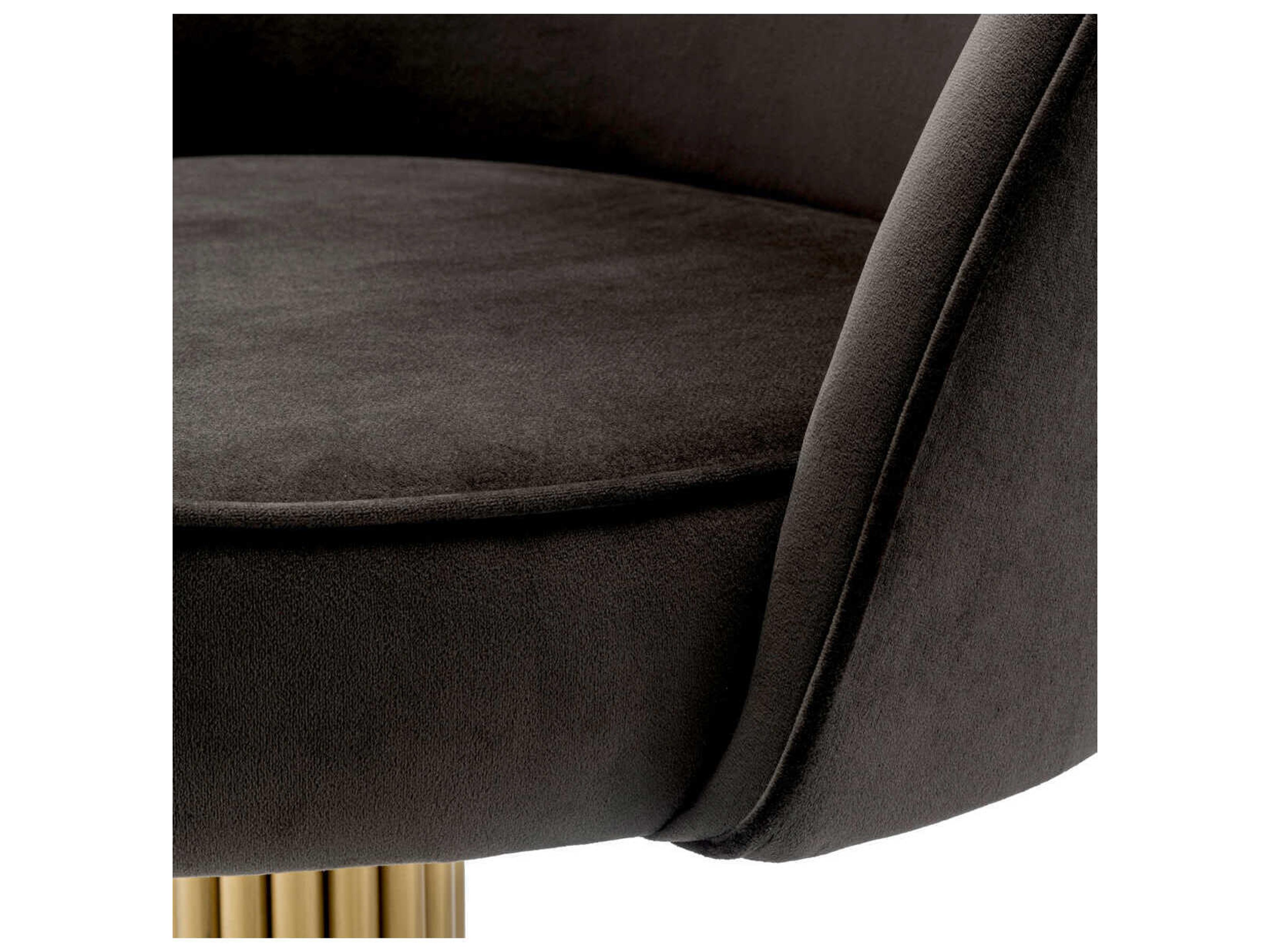 Eichholtz Dorland Gold Velvet Upholstered Armless Dining Chair