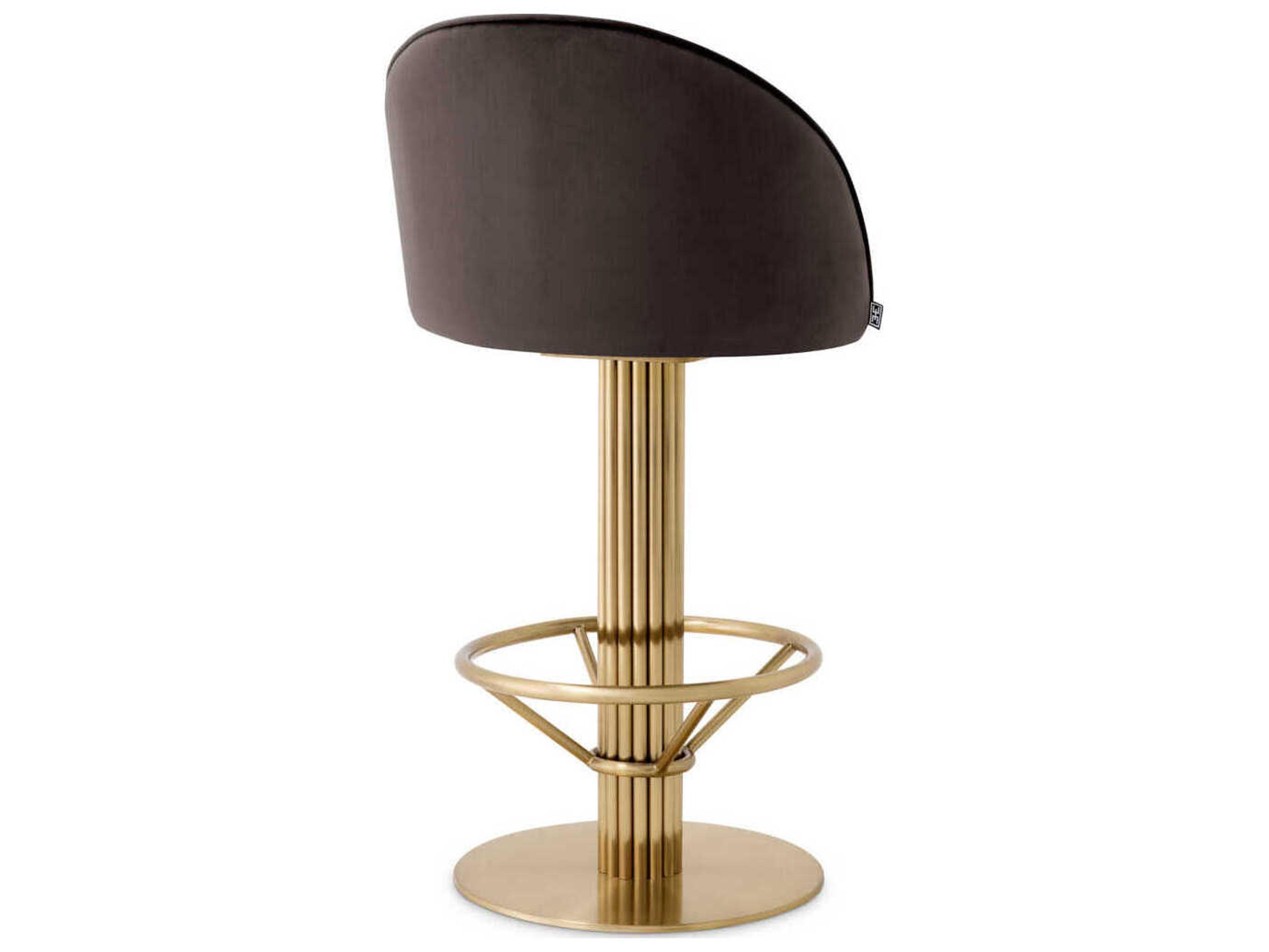 Eichholtz Dorland Velvet Upholstered Swivel Counter Stool